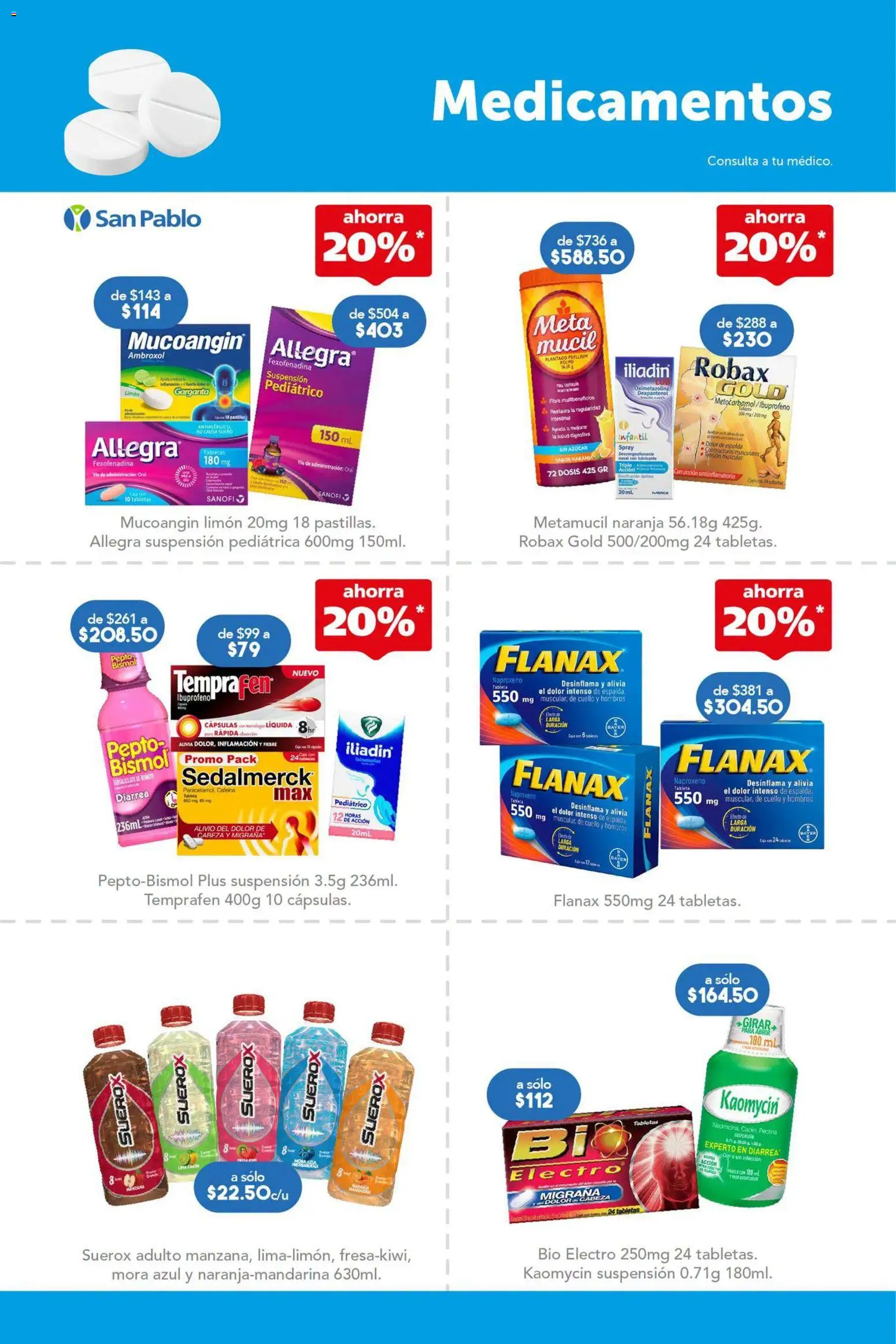 Nuevas ofertas de Farmacia San Pablo válidas en toda la República Mexicana desde el 09/08/2026. ¡Encuentra las mejores ofertas en Farmacia San Pablo catálogo! | Página: 5 | Productos: Azúcar, Lubricante, Limón, Cápsulas