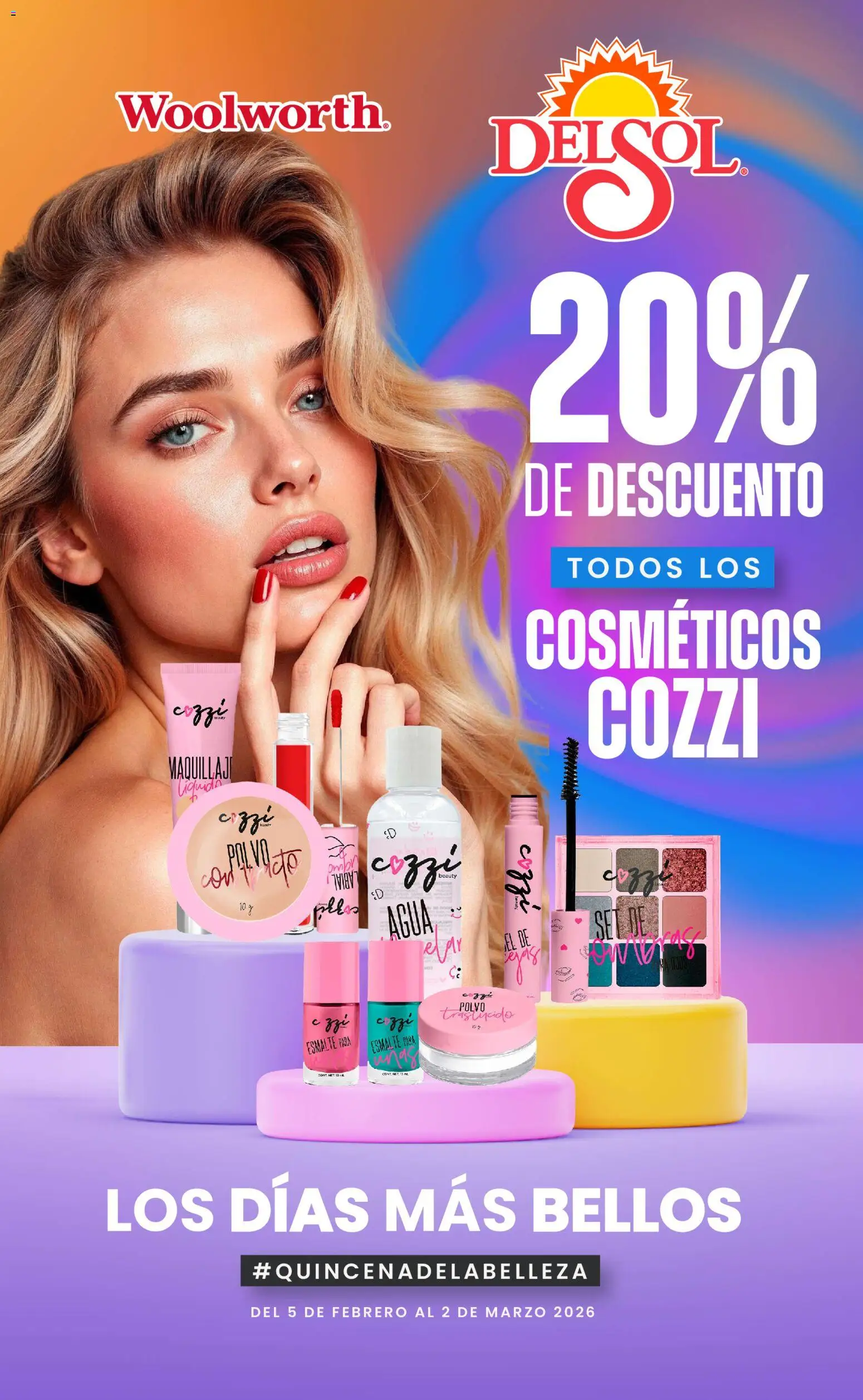 Nuevas ofertas de Del Sol y Woolworth válidas en toda la República Mexicana desde el 05/02/2026. ¡Encuentra las mejores ofertas en Del Sol y Woolworth catálogo! | Página: 1 | Productos: Agua, Maquillaje, Polvo