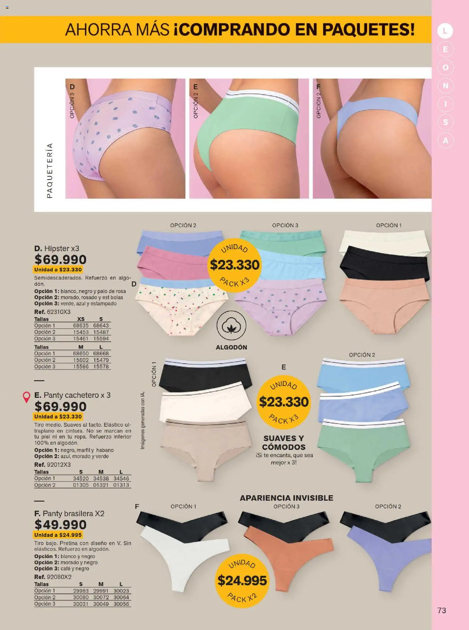 Leonisa revista - valida desde el 15/07/2026 | Página: 73 | Productos: Té, Algodón, Cachetero, Café