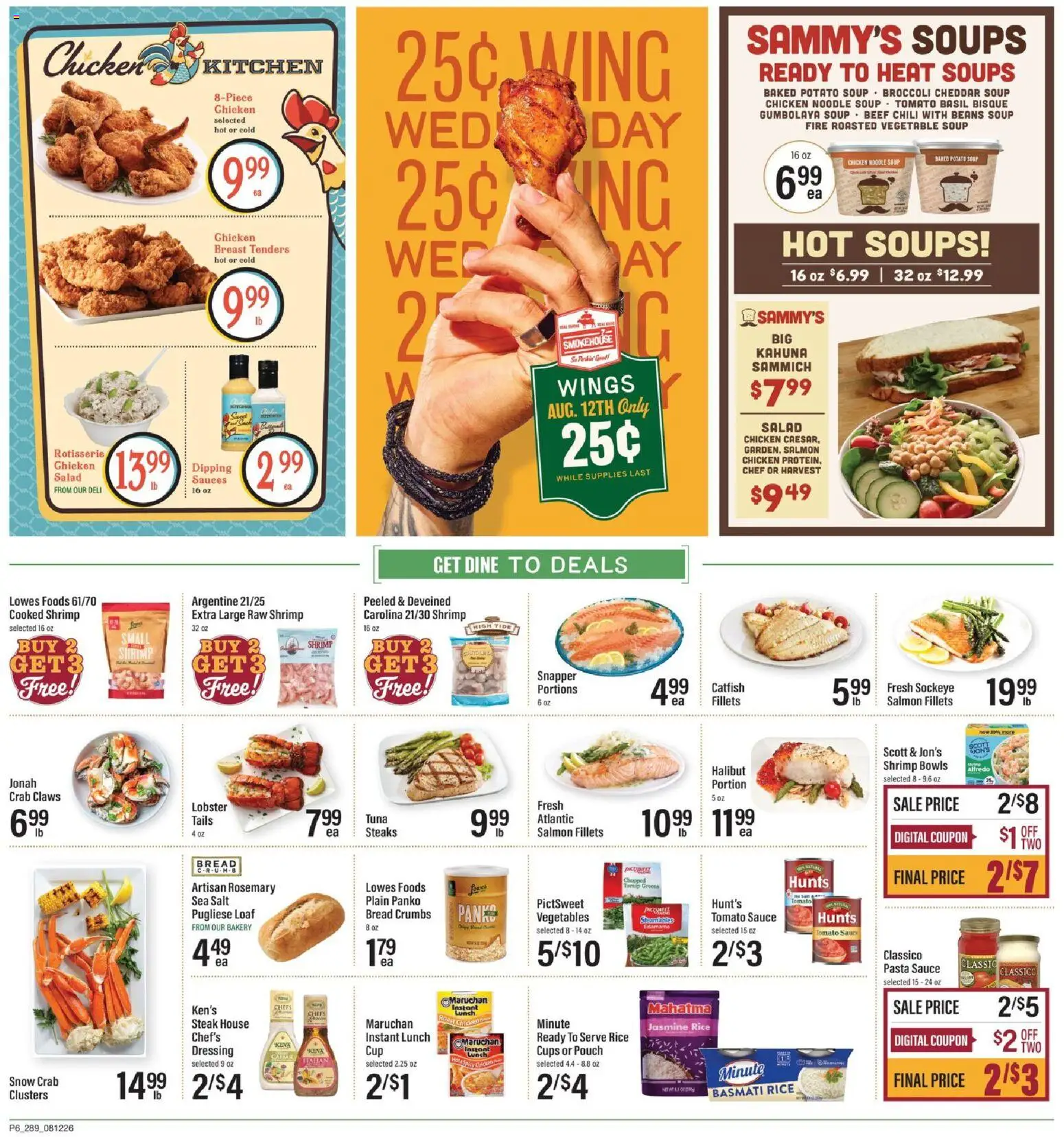 Lowes Foods Weekly Ad - valid from 08/12/2026 | Page: 10 | Products: Chips, Basmati rice, Steak, Salmon