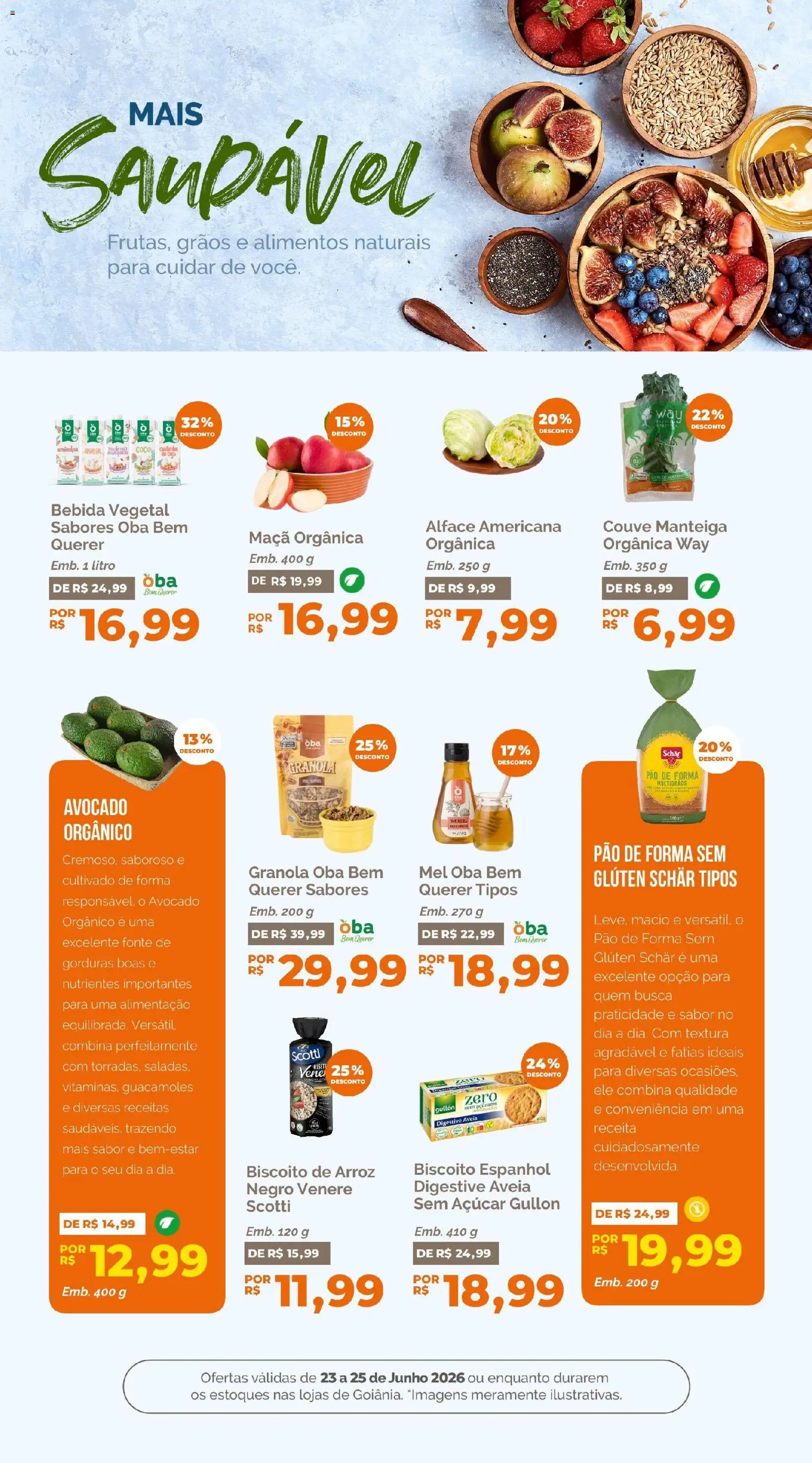Oba Hortifruti Folheto - válido de 23/06/2026 | Página: 5 | Produtos: Pão, Mel, Granola, Pão de forma