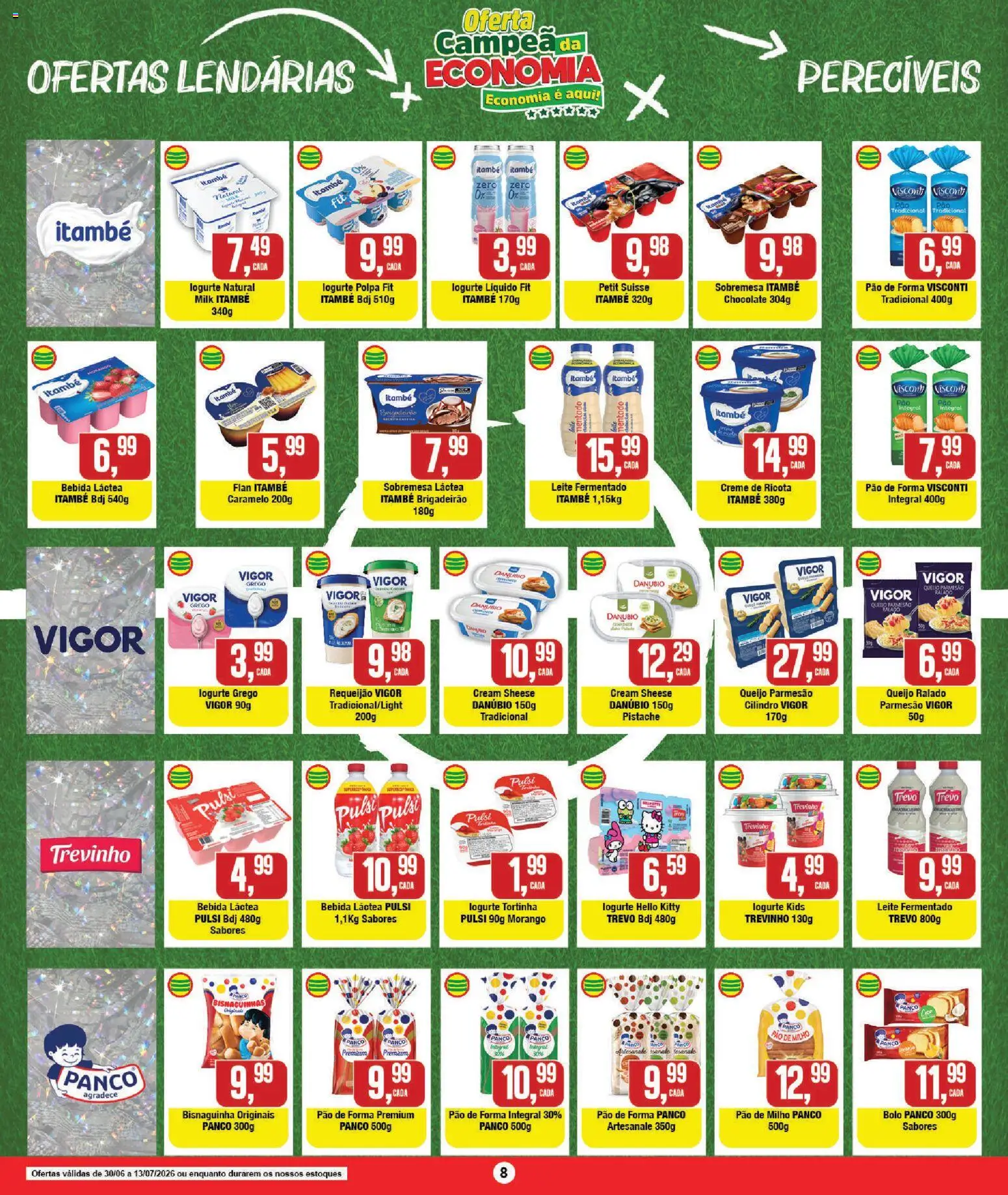 RedEconomia Folheto - válido de 30/06/2026 | Página: 8 | Produtos: Iogurte, Pão, Parmesão, Queijo ralado