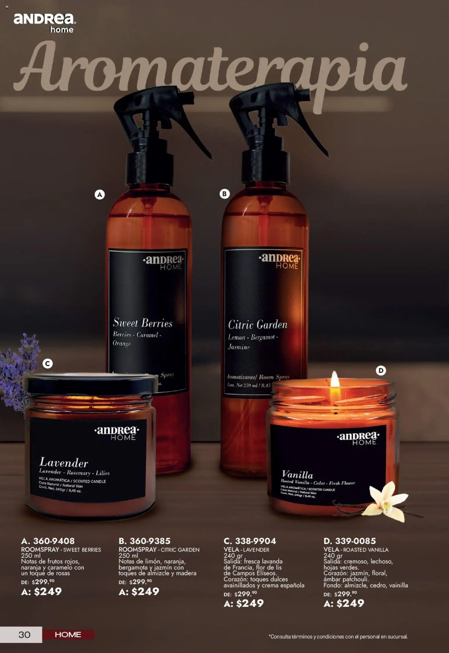 Nuevas ofertas de Andrea válidas en toda la República Mexicana desde el 21/06/2026. ¡Encuentra las mejores ofertas en Andrea catálogo Lo mejor para tu hogar! | Página: 30 | Productos: Crema, Dulces, Cera, Vela
