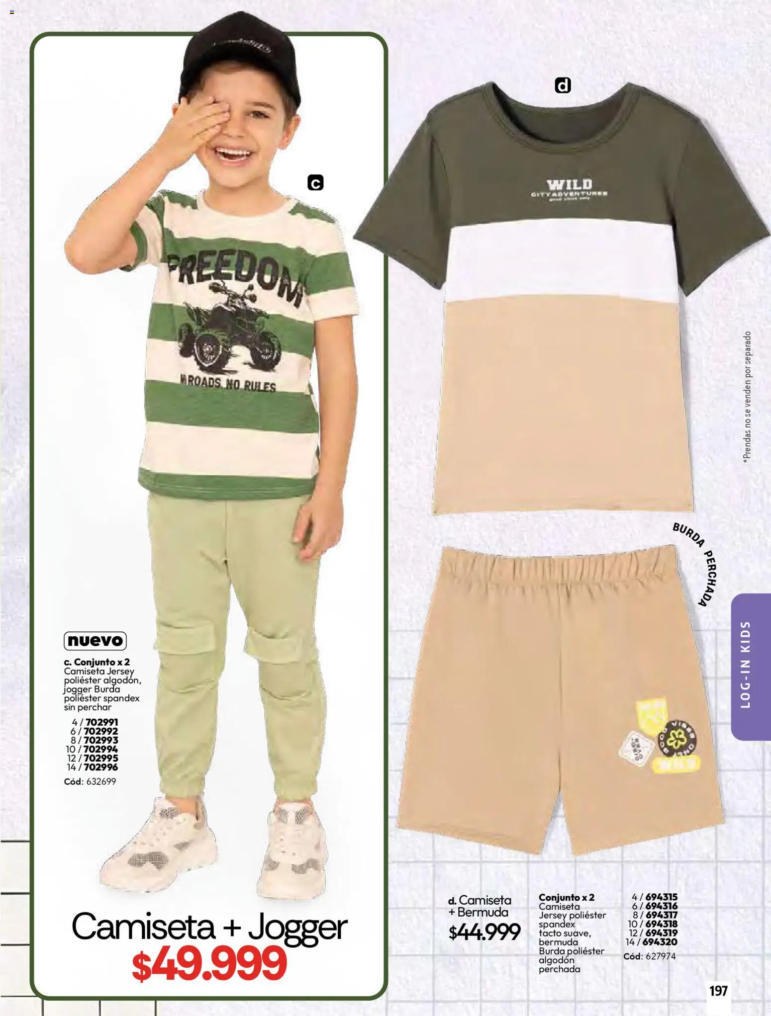 Pacifika revista - valida desde el 01.03.2026 | Página: 199 | Productos: Algodón, Bermuda, Camiseta, Conjunto