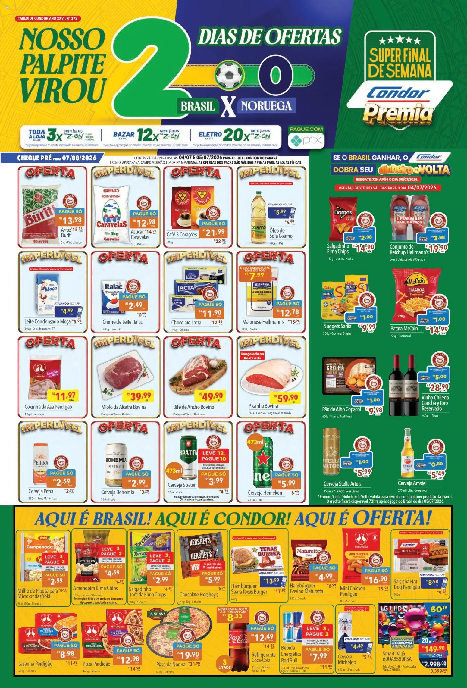 Supermercados Condor Folheto - válido de 04/07/2026 | Página: 1