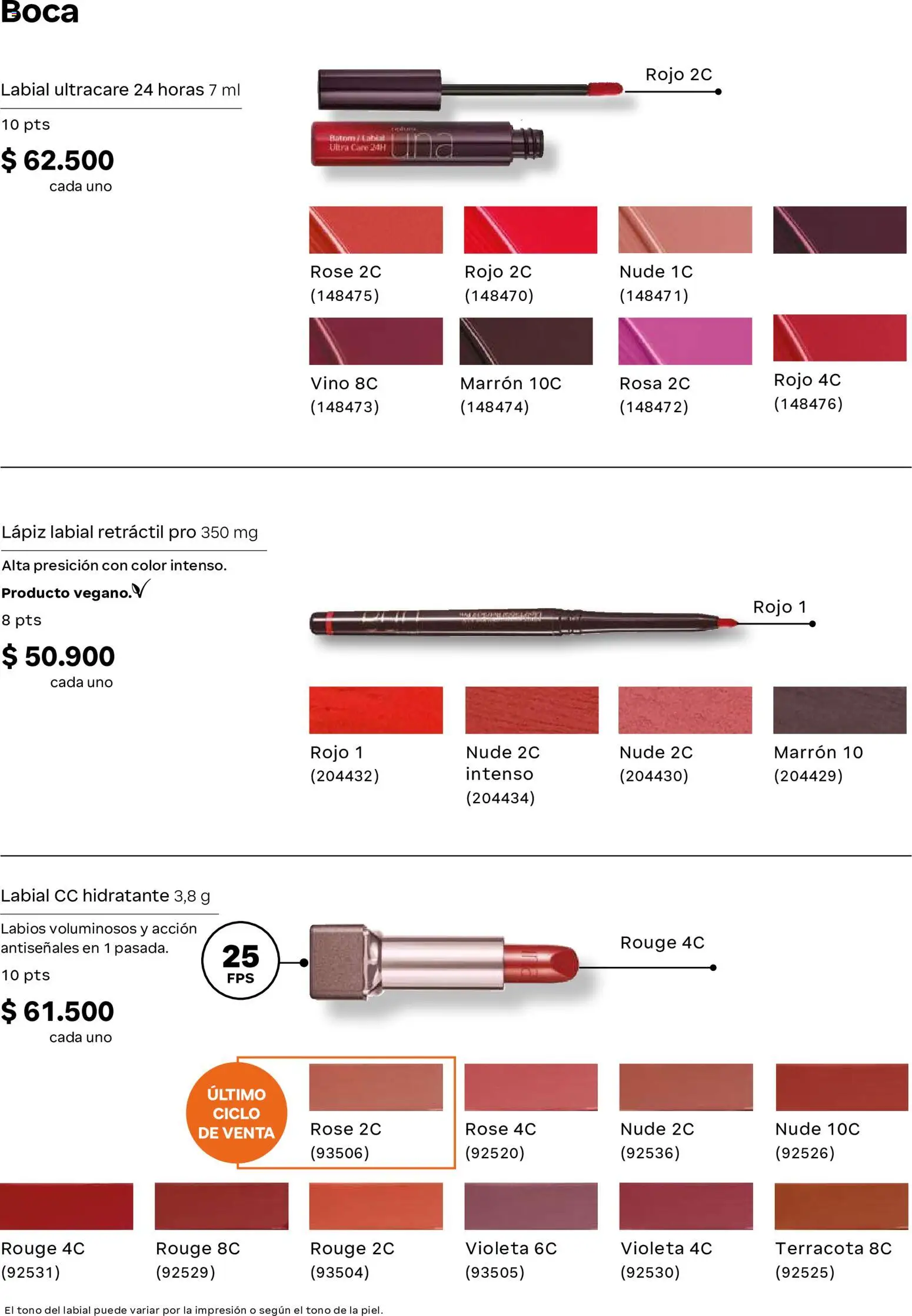Natura revista - valida desde el 22/07/2026 | Página: 88 | Productos: Lápiz labial, Vino