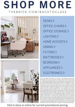 Preview of The Brick flyer - Back to class from shop The Brick valid from Jul 16, 2026 | Page: 18 | Products: Office chairs, Mattresses, Lighting, Chairs