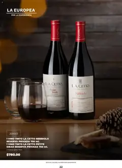 Vista previa de La Europea catálogo, nuevo folleto de la tienda, válido en México a partir del 22.09.2025 | Página: 22 | Productos: Vino, Vasos