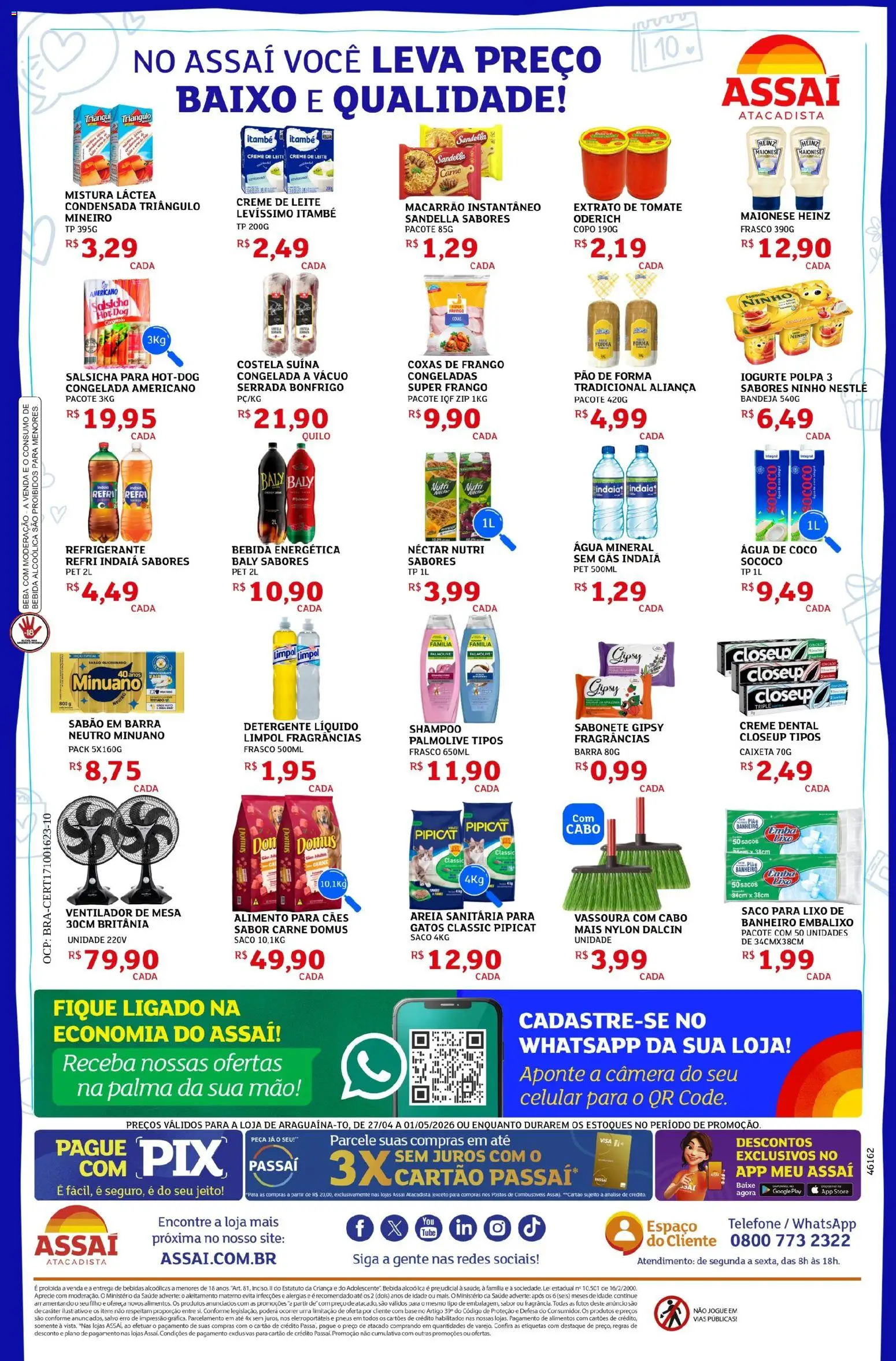 Assaí Atacadista Folheto - válido de 27.04.2026 | Página: 2 | Produtos: Mesa, Leite, Iogurte, Bebida