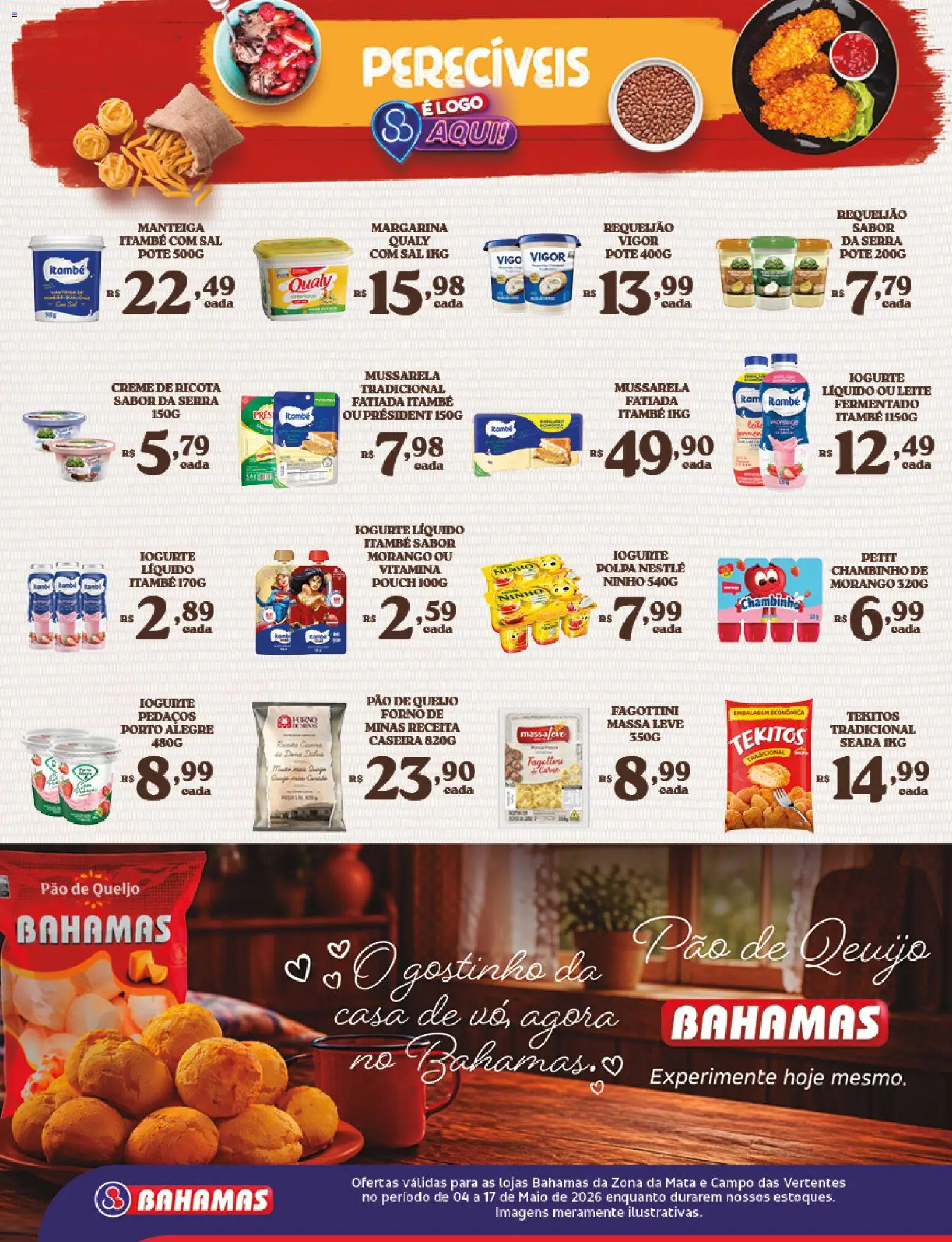 Bahamas Supermercados Folheto - válido de 04.05.2026 | Página: 8 | Produtos: Maiô, Manteiga, Creme, Mussarela