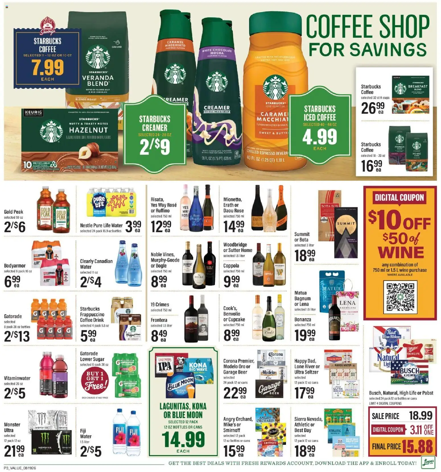Lowes Foods Weekly Ad - valid from 08/19/2026 | Page: 5 | Products: Coffee, Chocolate, Wine, Cream