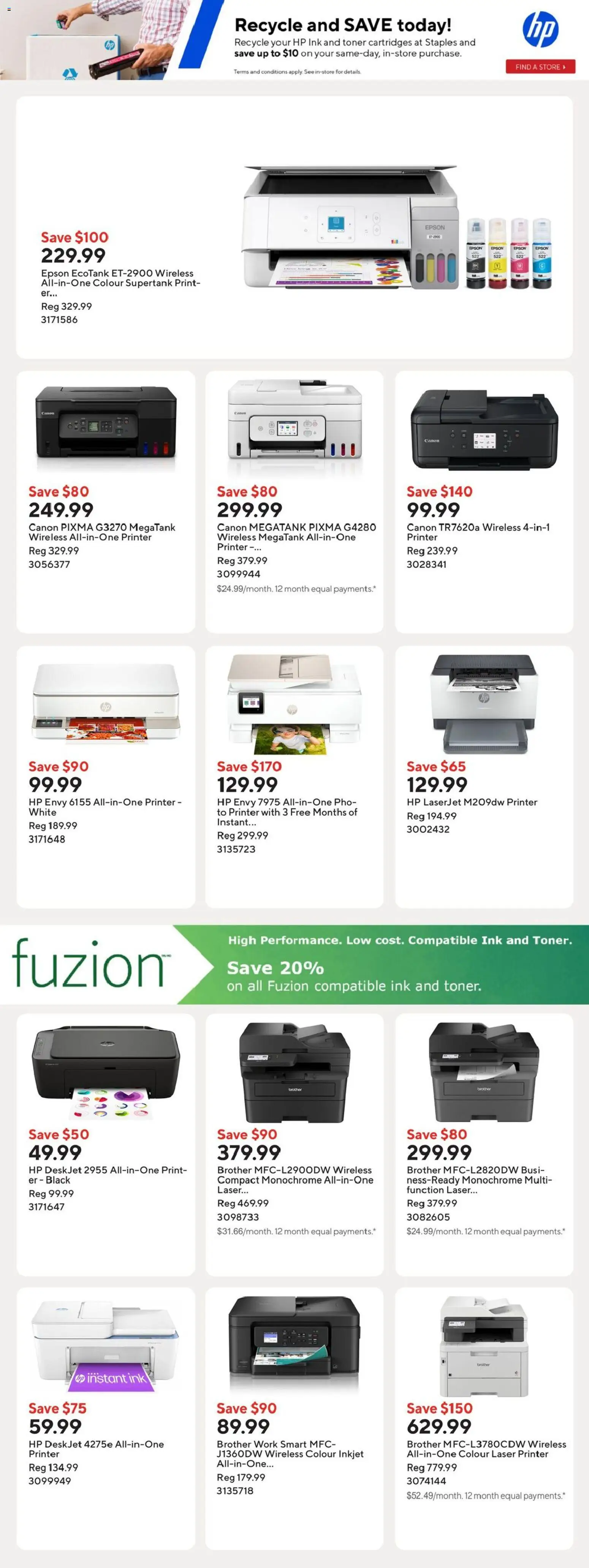 Staples flyer valid from Oct 2, 2026 | Page: 7 | Products: Printer, Toner