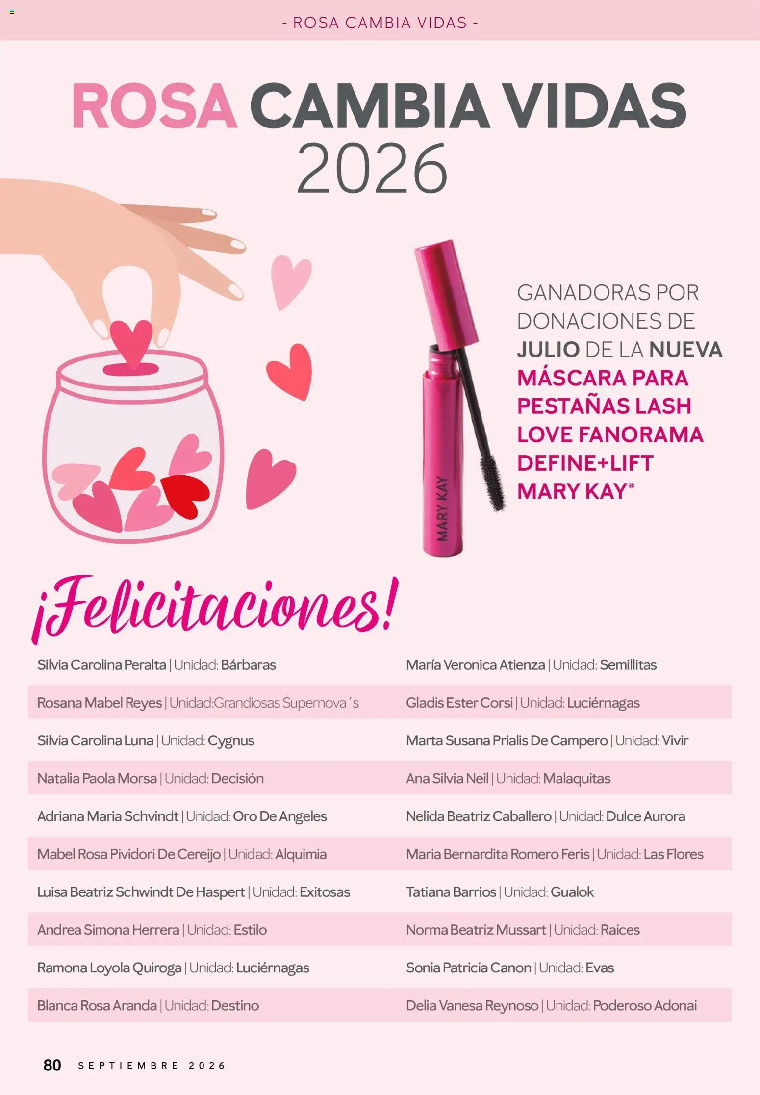 Mary Kay - Aplausos Septiembre 2026 │ válido desde el 01/09/2026 | Página: 80 | Productos: Flores, Máscara, Dulce