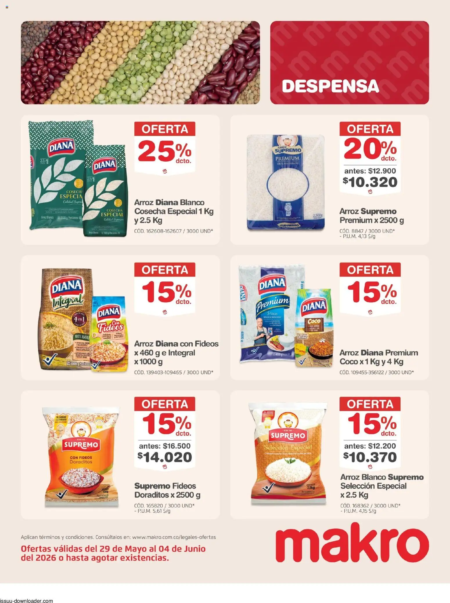 Makro revista - valida desde el 29.05.2026 | Página: 11 | Productos: Arroz, Fideos, Coco