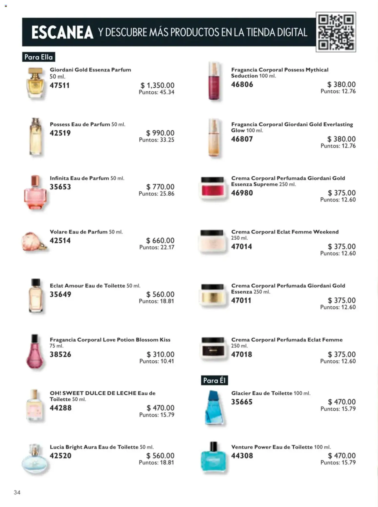 Nuevas ofertas de Oriflame válidas en toda la República Mexicana desde el 11/07/2026. ¡Encuentra las mejores ofertas en Oriflame campaña 10 2026! | Página: 34 | Productos: Dulce de leche, Fragancia, Eau de toilette, Crema corporal