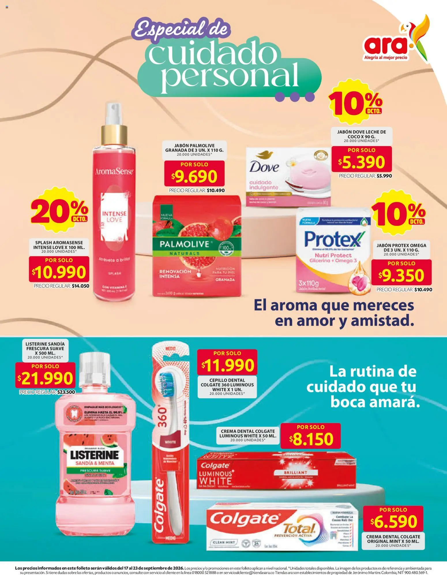 Ara revista - valida desde el 17/09/2026 | Página: 15 | Productos: Sandía, Listerine, Leche de coco, Cepillo