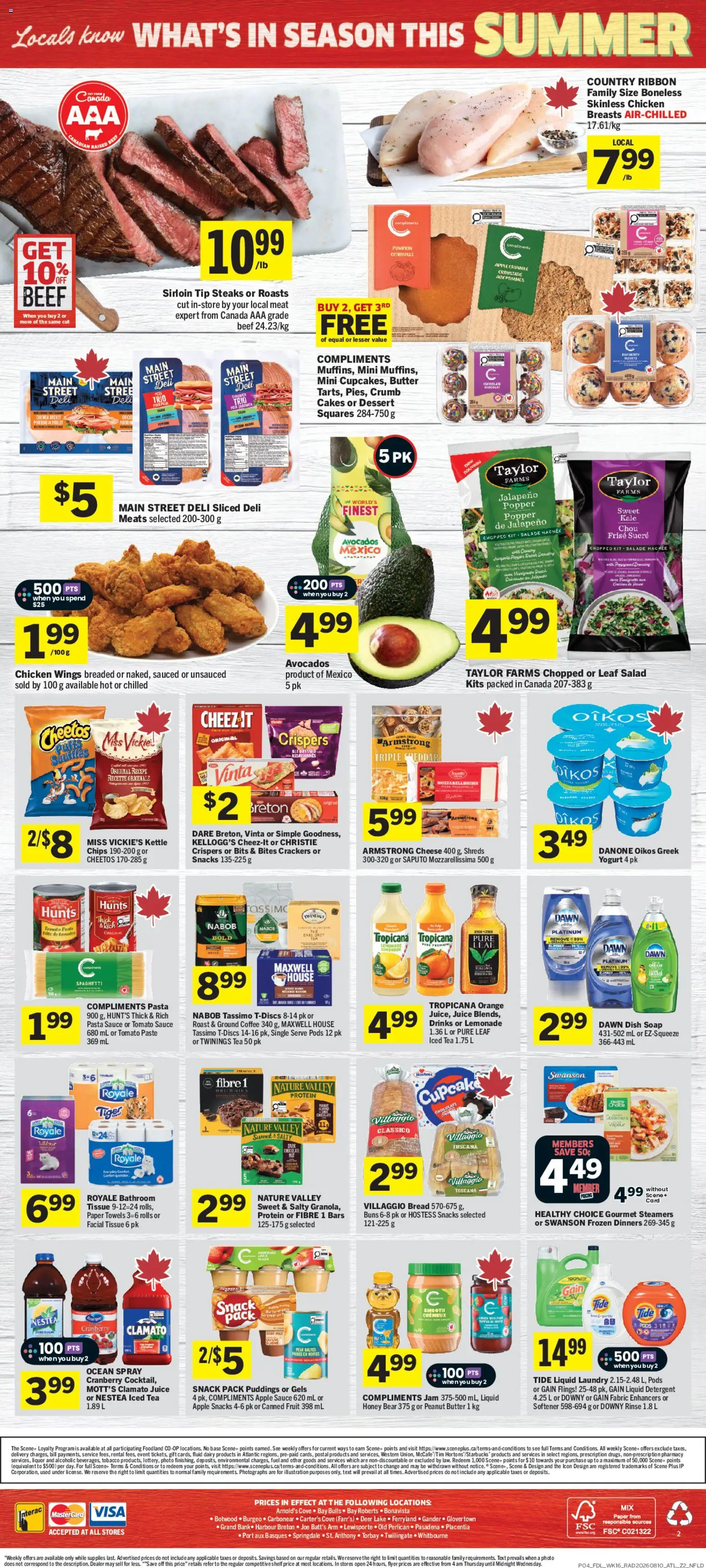 Foodland flyer valid from Aug 13, 2026 | Page: 2 | Products: Lemonade, Meat, Butter, Ground coffee