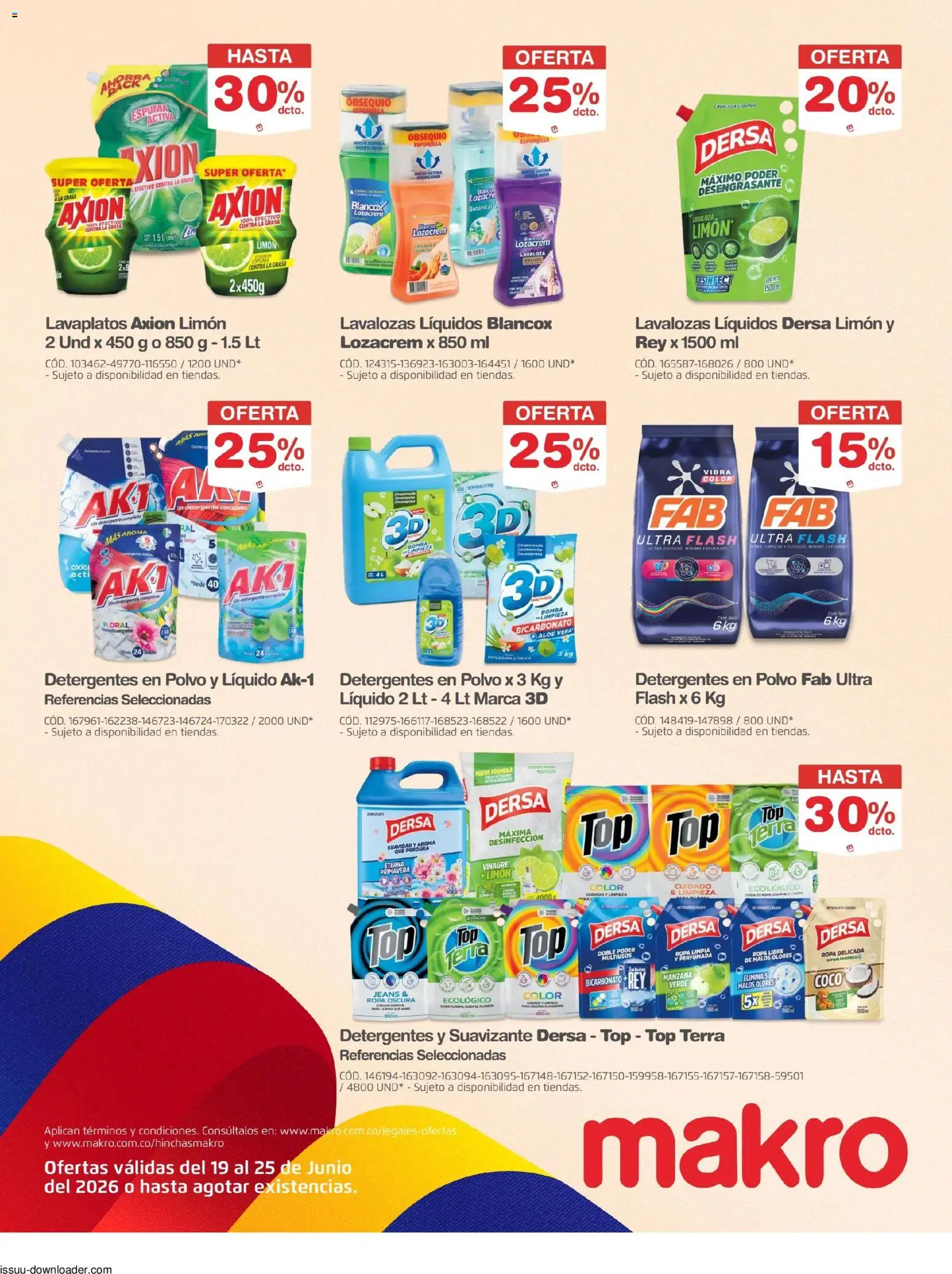 Makro revista - valida desde el 19/06/2026 | Página: 29 | Productos: Suavizante, Manzana, Detergente, Ropa