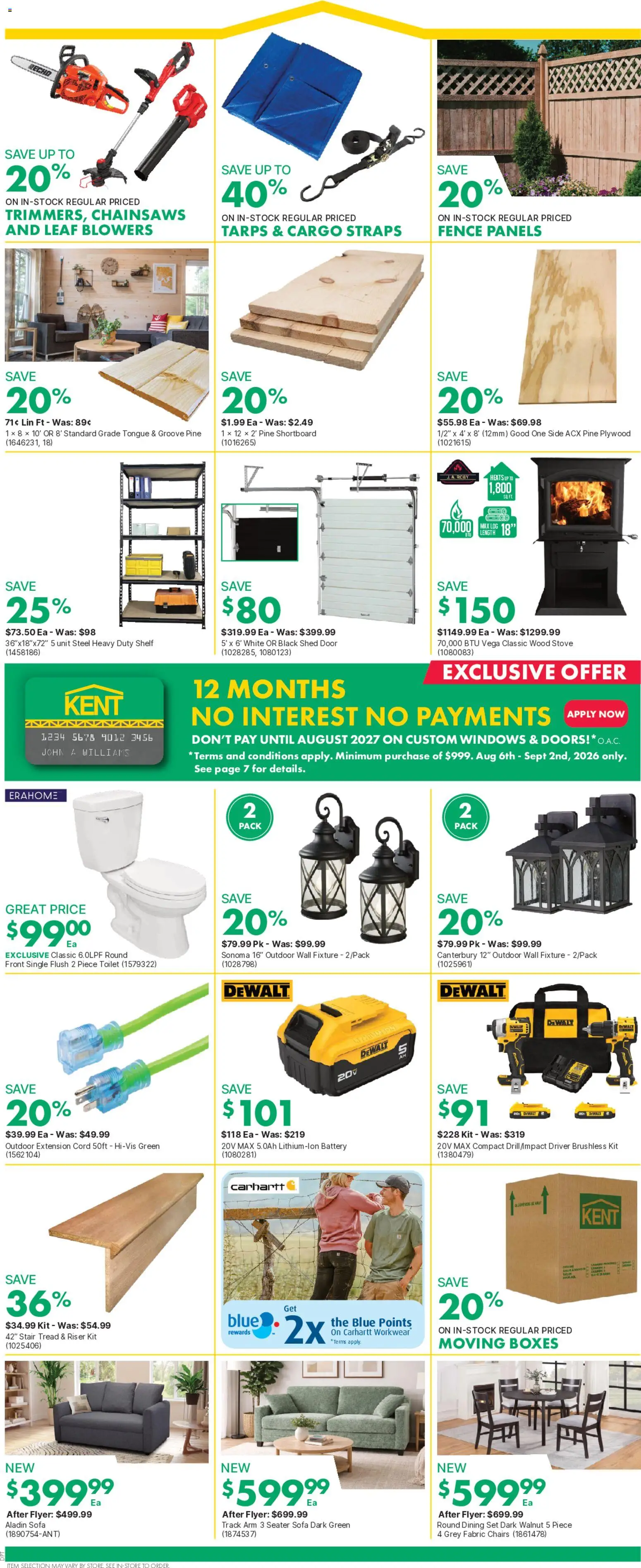 Kent flyer valid from Aug 27, 2026 | Page: 2 | Products: Sofa, Shelf, Battery, Door