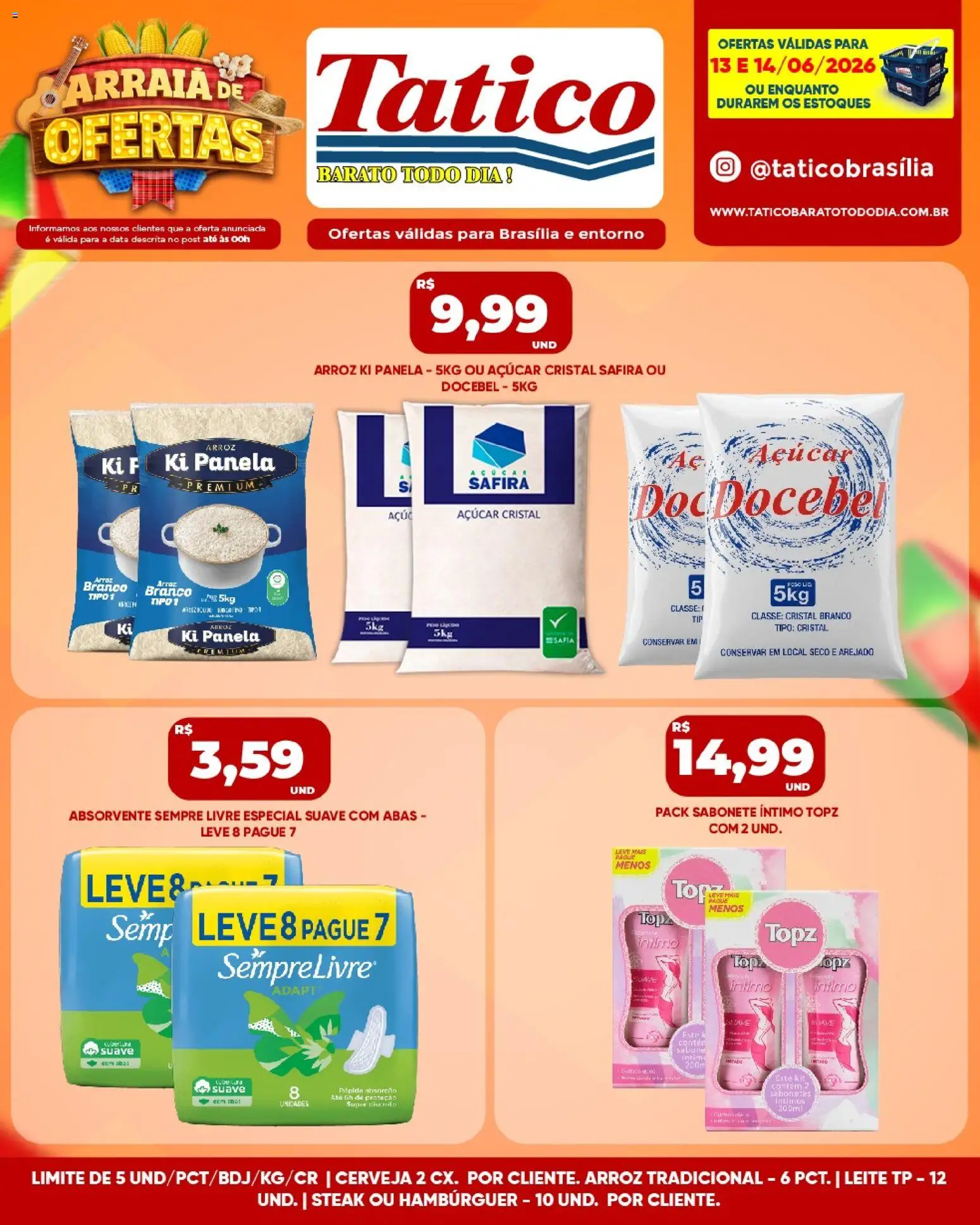 Tatico Folheto - válido de 13.06.2026 | Página: 13 | Produtos: Panela, Cerveja, Sabonete, Absorvente