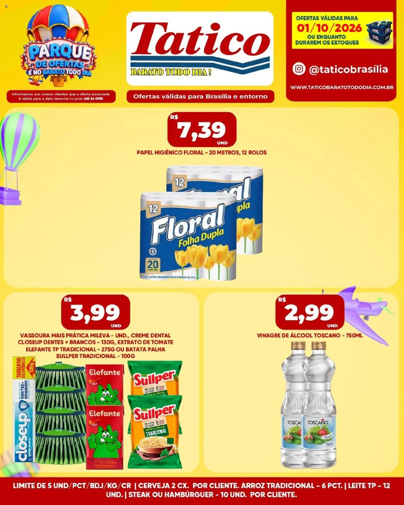 Tatico Folheto - válido de 01/10/2026 | Página: 4 | Produtos: Hambúrguer, Batata palha, Creme dental, Vassoura