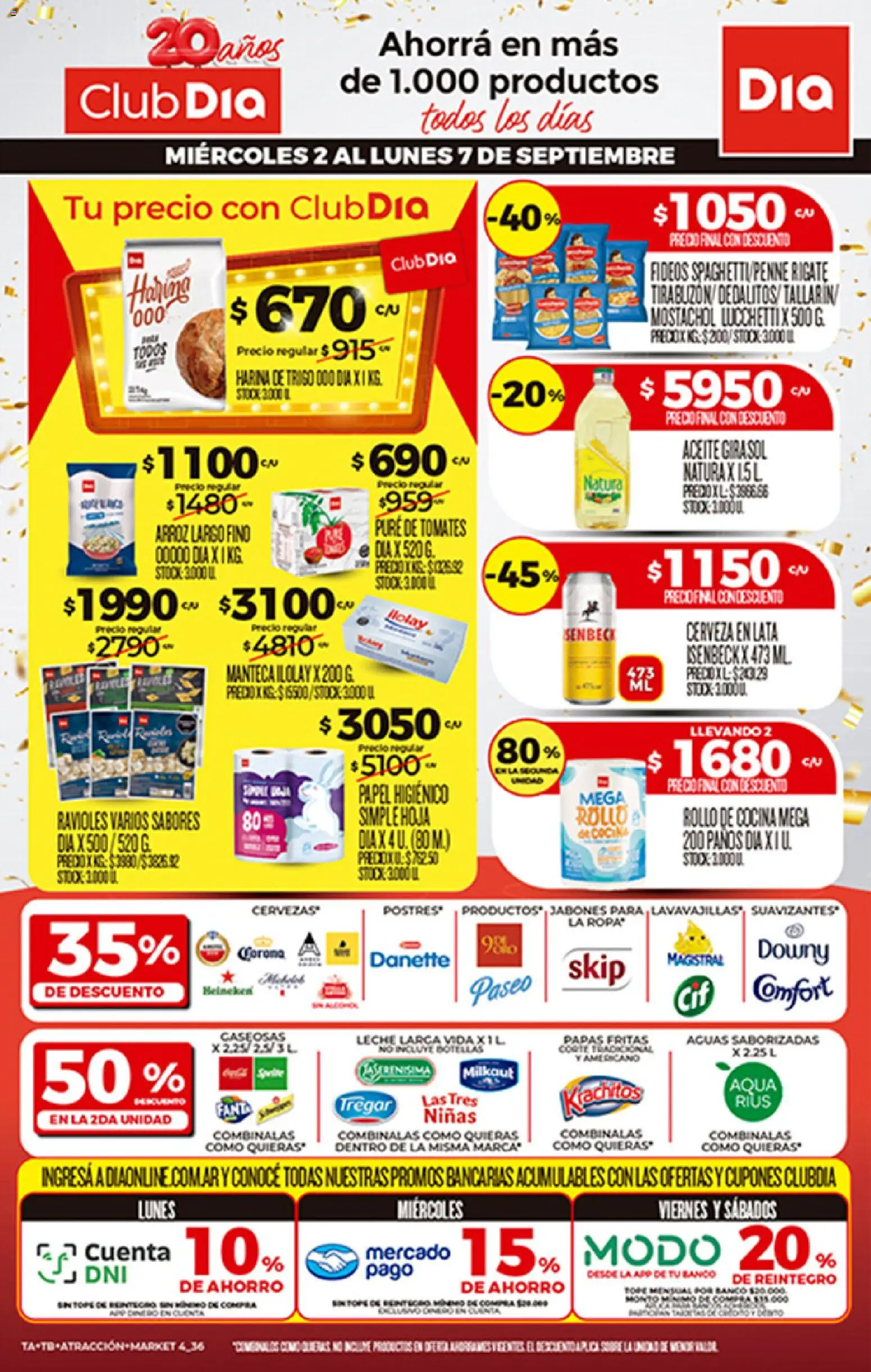 Supermercado DIA Ofertas │ válido desde el 01/09/2026 | Página: 1 | Productos: Papel higiénico, Aceite, Leche, Manteca