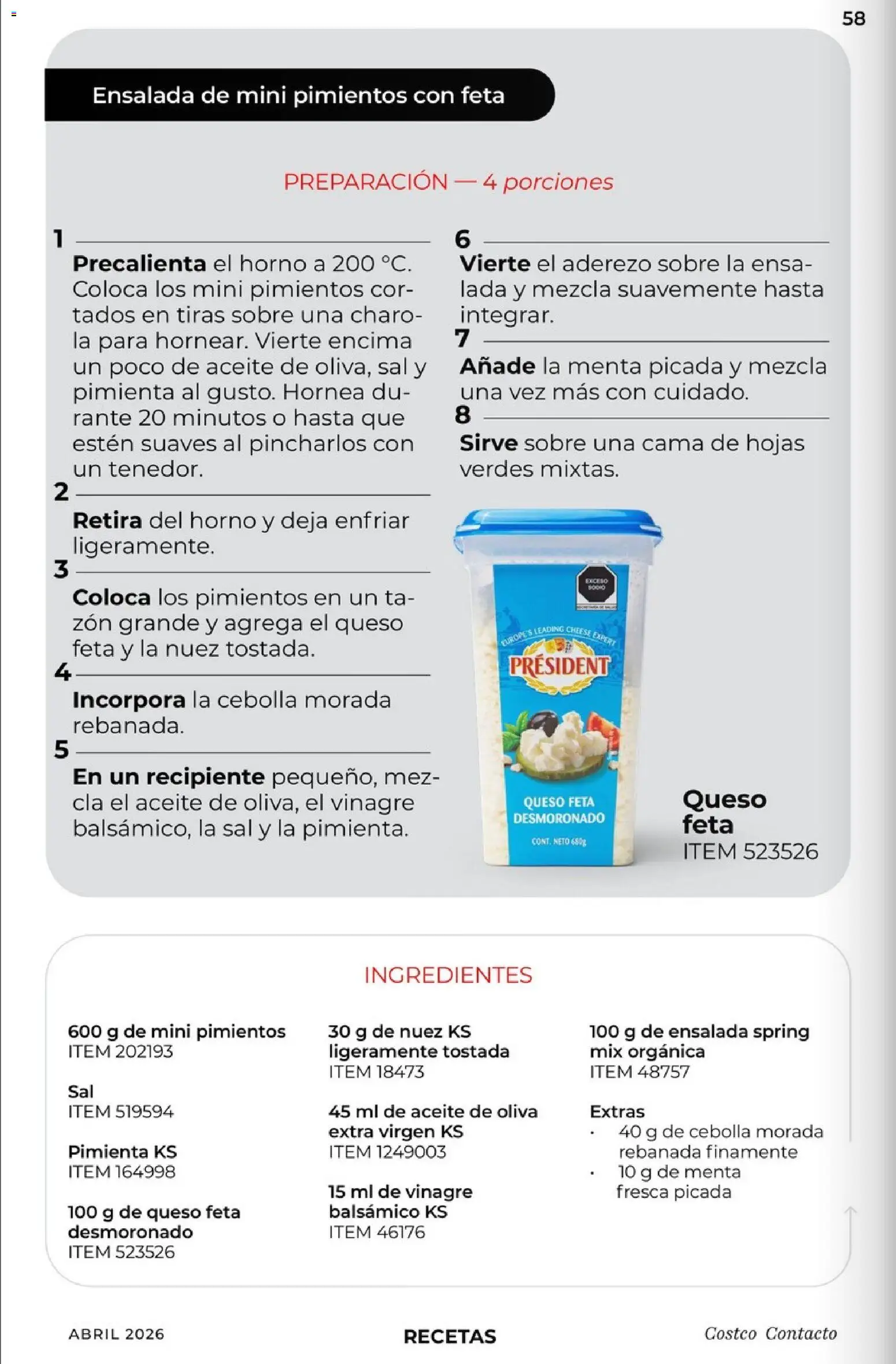 Nuevas ofertas de Costco válidas en toda la República Mexicana desde el 01.04.2026. ¡Encuentra las mejores ofertas en Costco Revista Abril 2026! | Página: 58 | Productos: Pimienta, Horno, Queso, Sobre