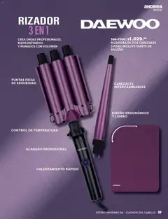 Vista previa de Andrea catálogo Beauty, nuevo folleto de la tienda, válido en México a partir del 23/08/2026 | Página: 57 | Productos: Rizador, Tapete