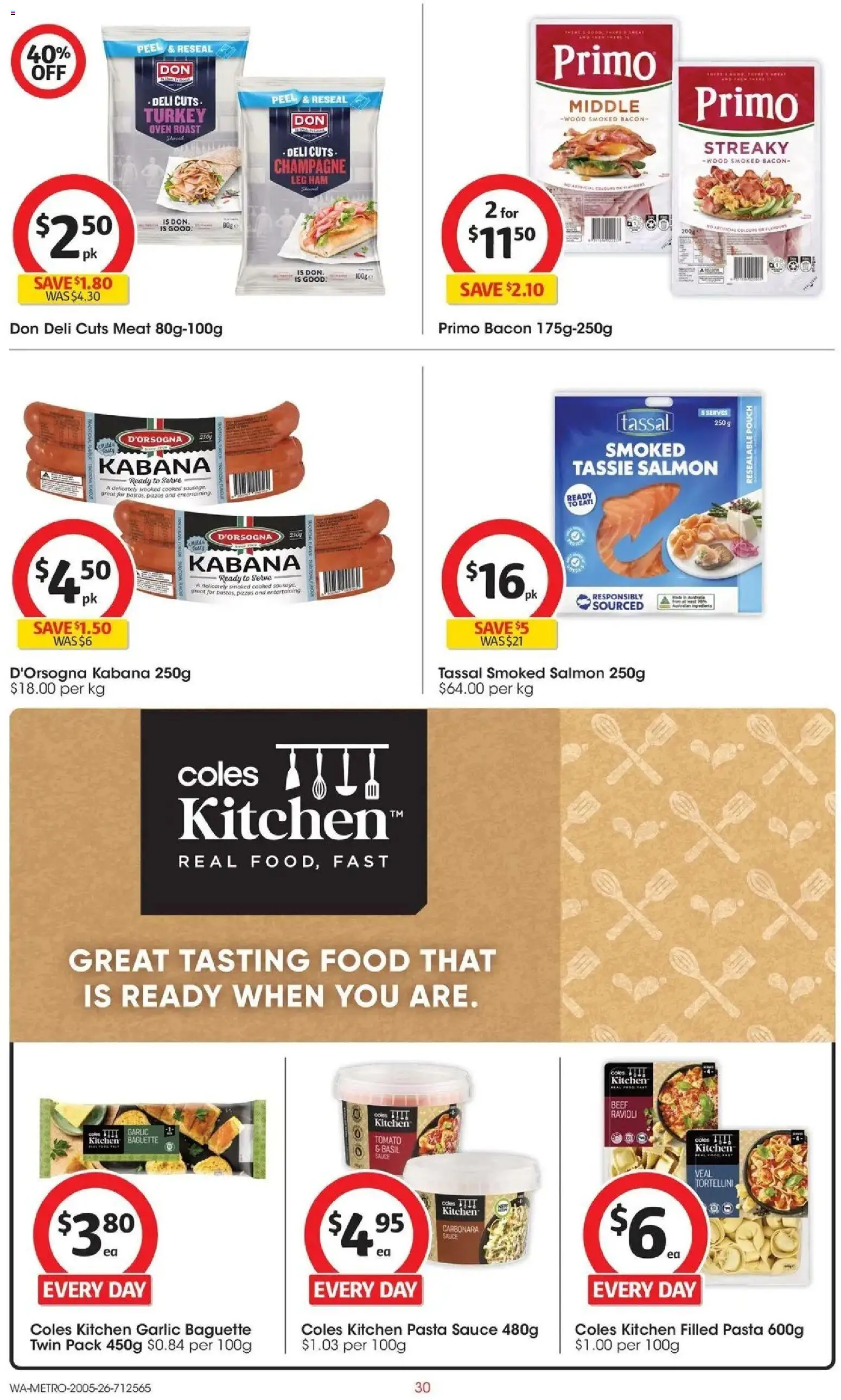 Coles catalogue - valid from 19.05.2026 | Page: 30 | Products: Peel, Pasta, Salmon, Garlic