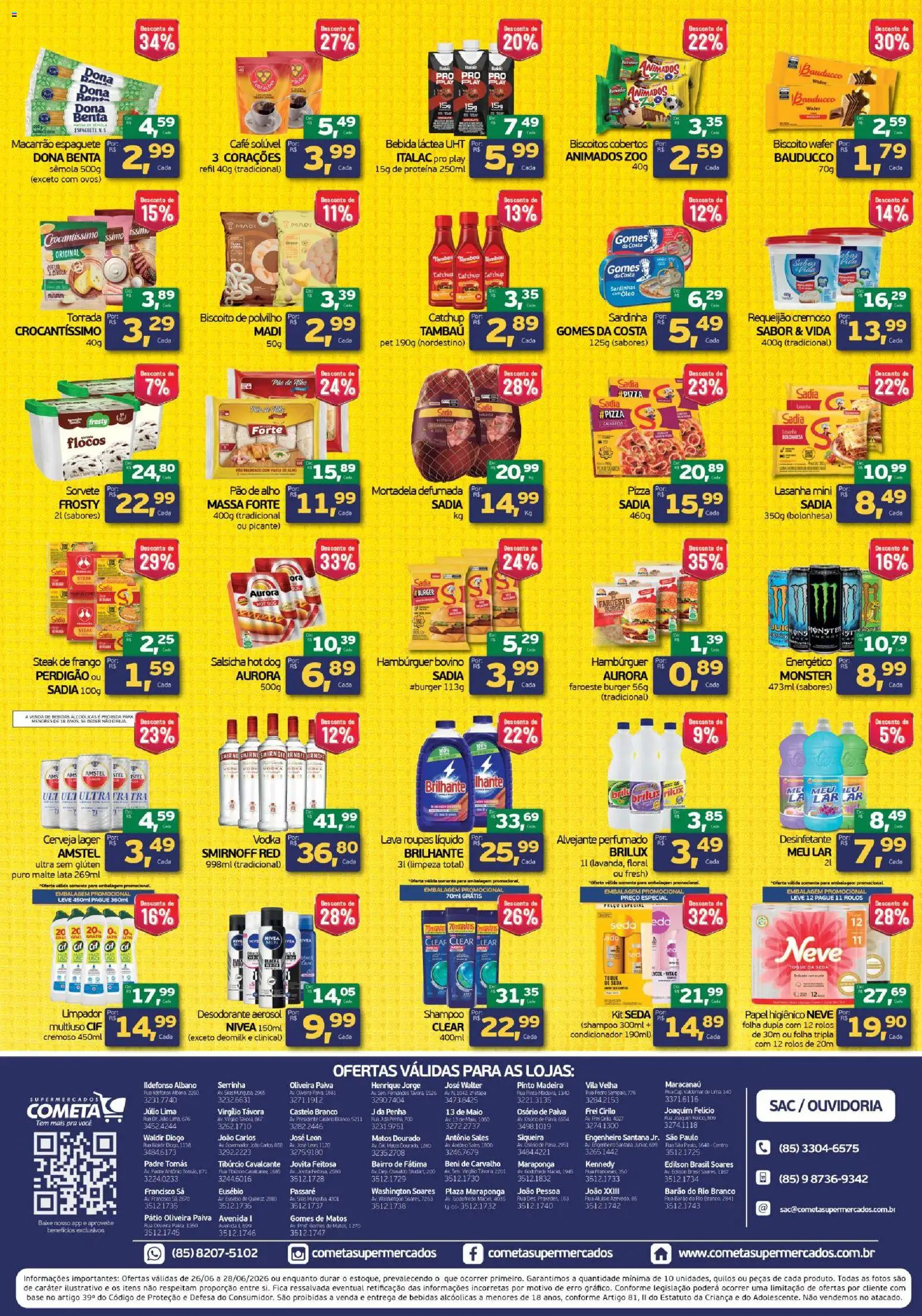Cometa Supermercados Folheto - válido de 26/06/2026 | Página: 2 | Produtos: Biscoito, Condicionador, Vodka, Frango