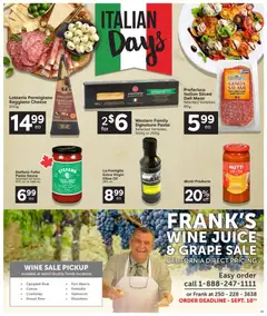 Preview of Quality Foods weekly flyer / circulaire from shop Quality Foods valid from Sep 17, 2026 | Page: 17 | Products: Pasta, Tomato, Olive oil, Wine