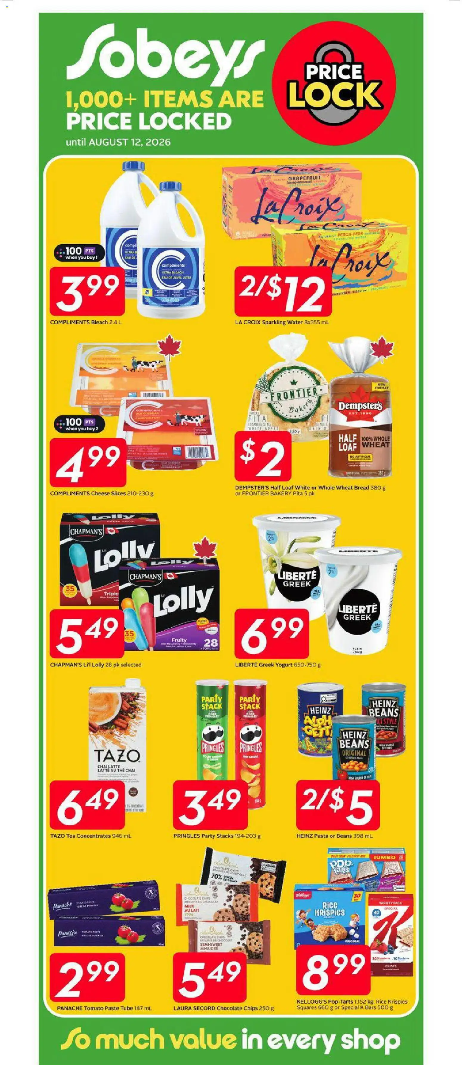Sobeys flyer valid from Jul 9, 2026 | Page: 17 | Products: Tea, Chips, Bakery, Milk