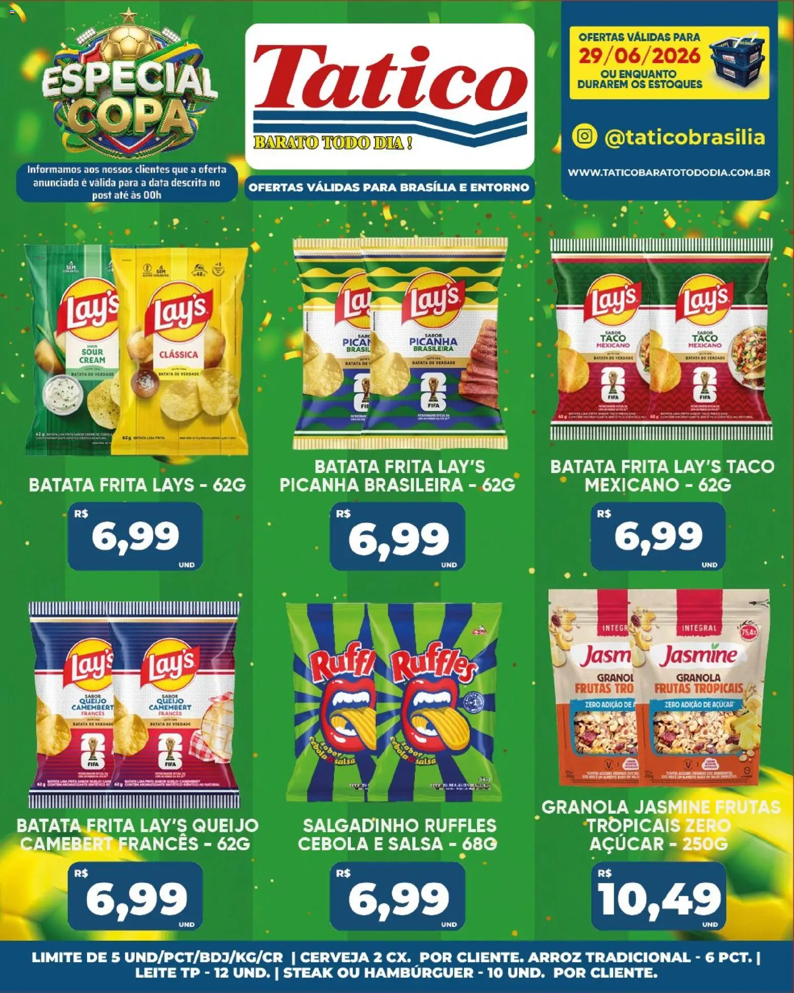 Tatico Folheto - válido de 29/06/2026 | Página: 18 | Produtos: Cebola, Picanha, Arroz, Batata