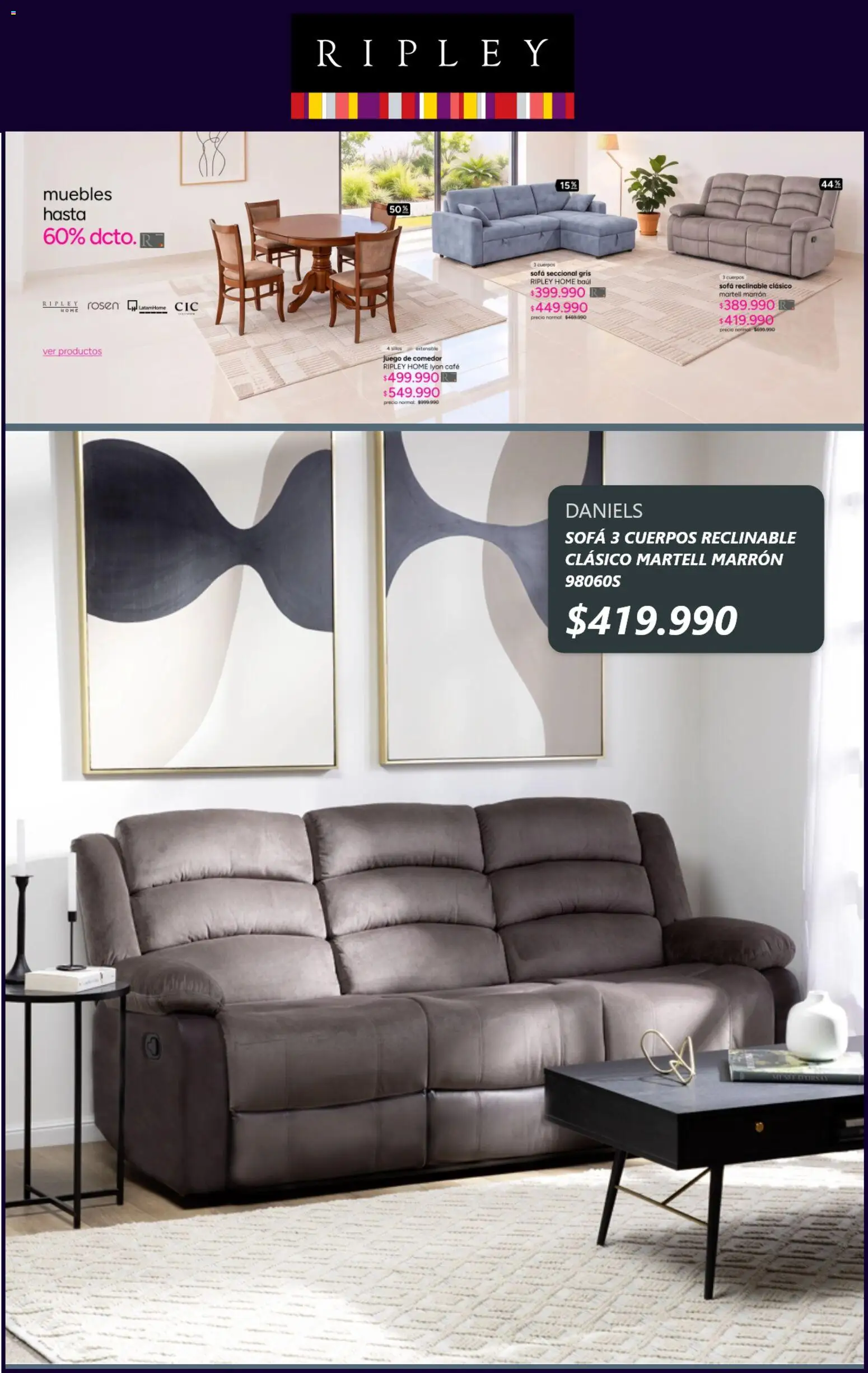 Ripley Ofertas │ válido desde el 14.09.2026 | Página: 3 | Productos: Sofá, Juego de comedor
