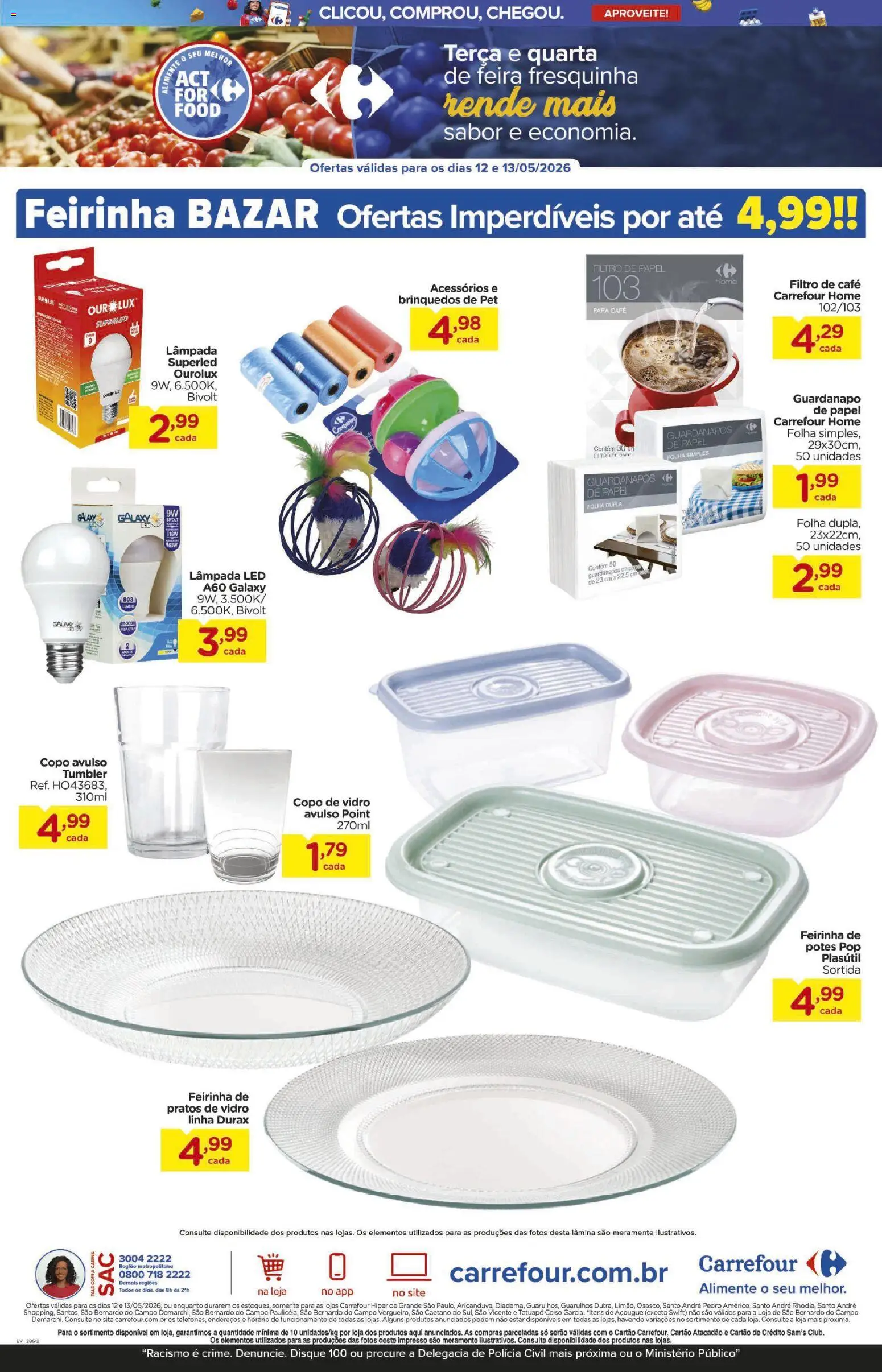 Carrefour Folheto - válido de 12.05.2026 | Página: 4 | Produtos: Filtro de papel, Café, Lâmpada led, Potes