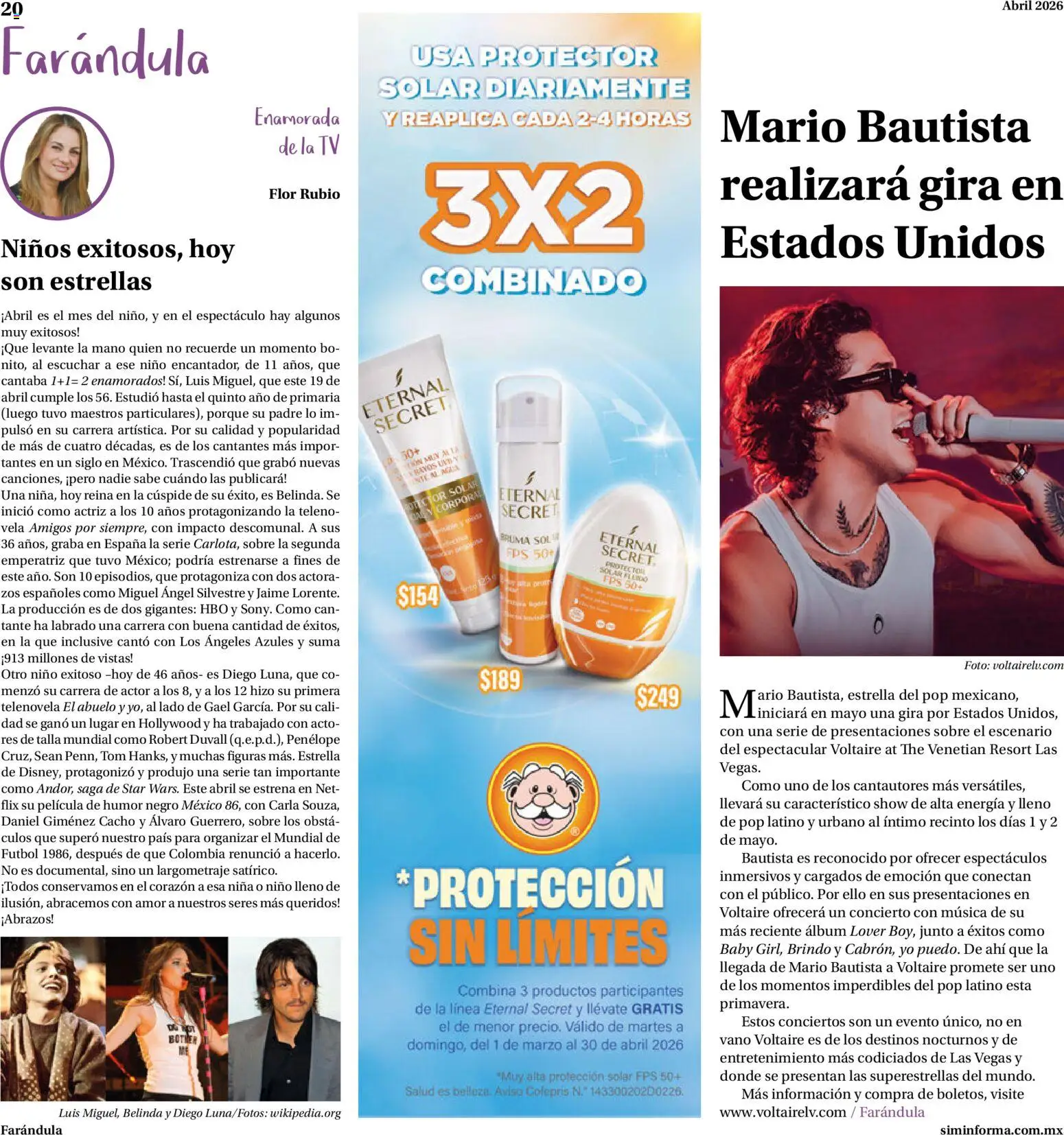 Nuevas ofertas de Farmacias Similares válidas en toda la República Mexicana desde el 01.04.2026. ¡Encuentra las mejores ofertas en Farmacias Similares catálogo! | Página: 20 | Productos: Bruma, Res, Sobre, Protector solar