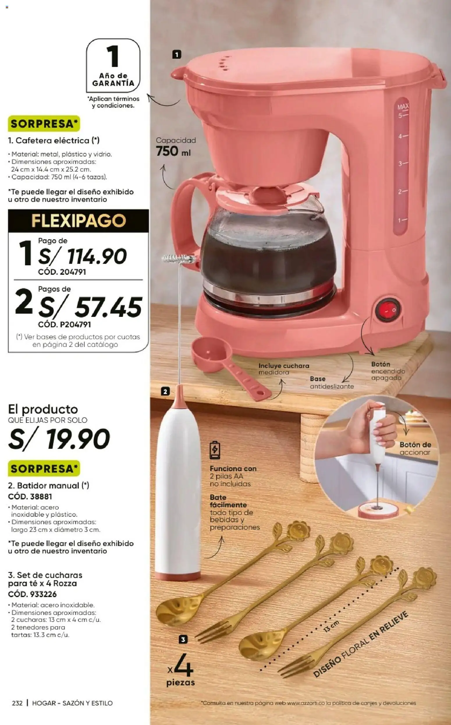 Catálogo Azzorti válido desde 20/09/2026 | Página: 234 | Productos: Pilas AA, Bebidas, Té, Cafetera