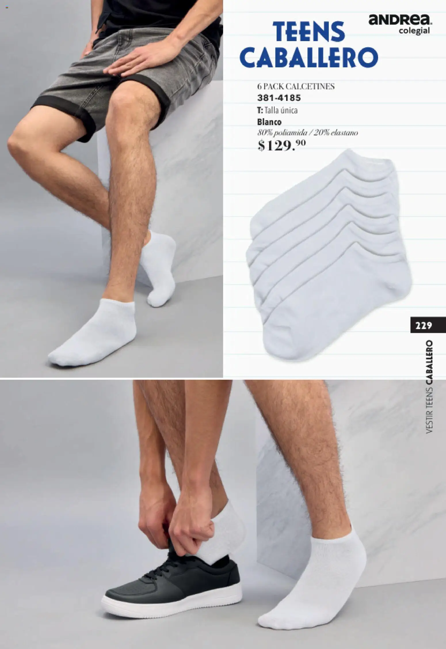 Nuevas ofertas de Andrea válidas en toda la República Mexicana desde el 23/05/2026. ¡Encuentra las mejores ofertas en Andrea catálogo Colegial! | Página: 229 | Productos: Calcetines