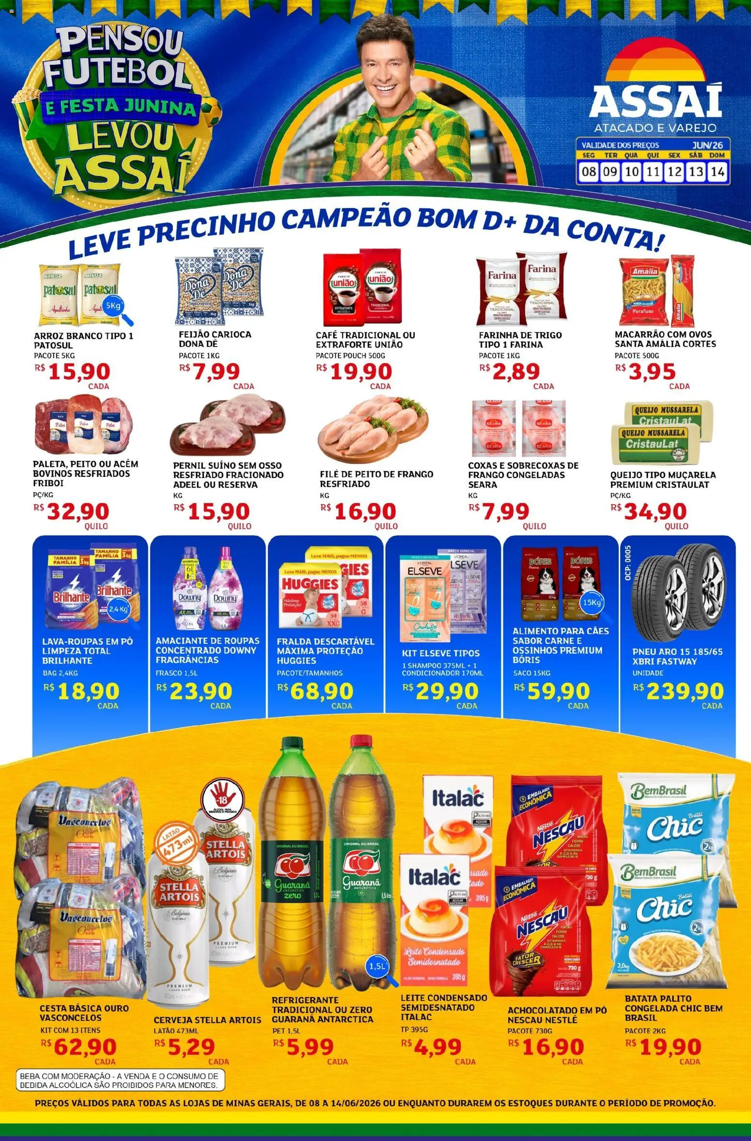 Assaí Atacadista Folheto - válido de 08.06.2026 | Página: 1 | Produtos: Shampoo, Pó, Pernil, Açúcar