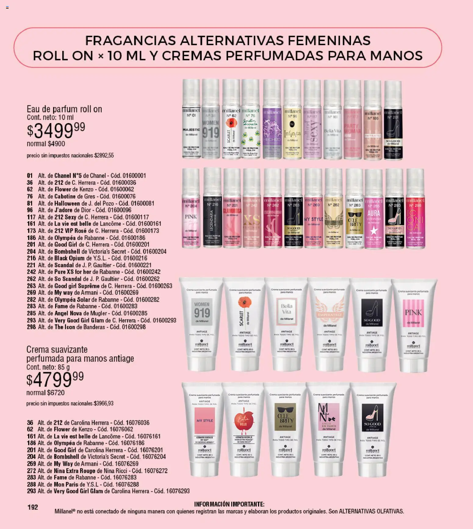 Millanel - Catálogo │ válido desde el 30/03/2026 | Página: 192 | Productos: Puré, Suavizante, Crema