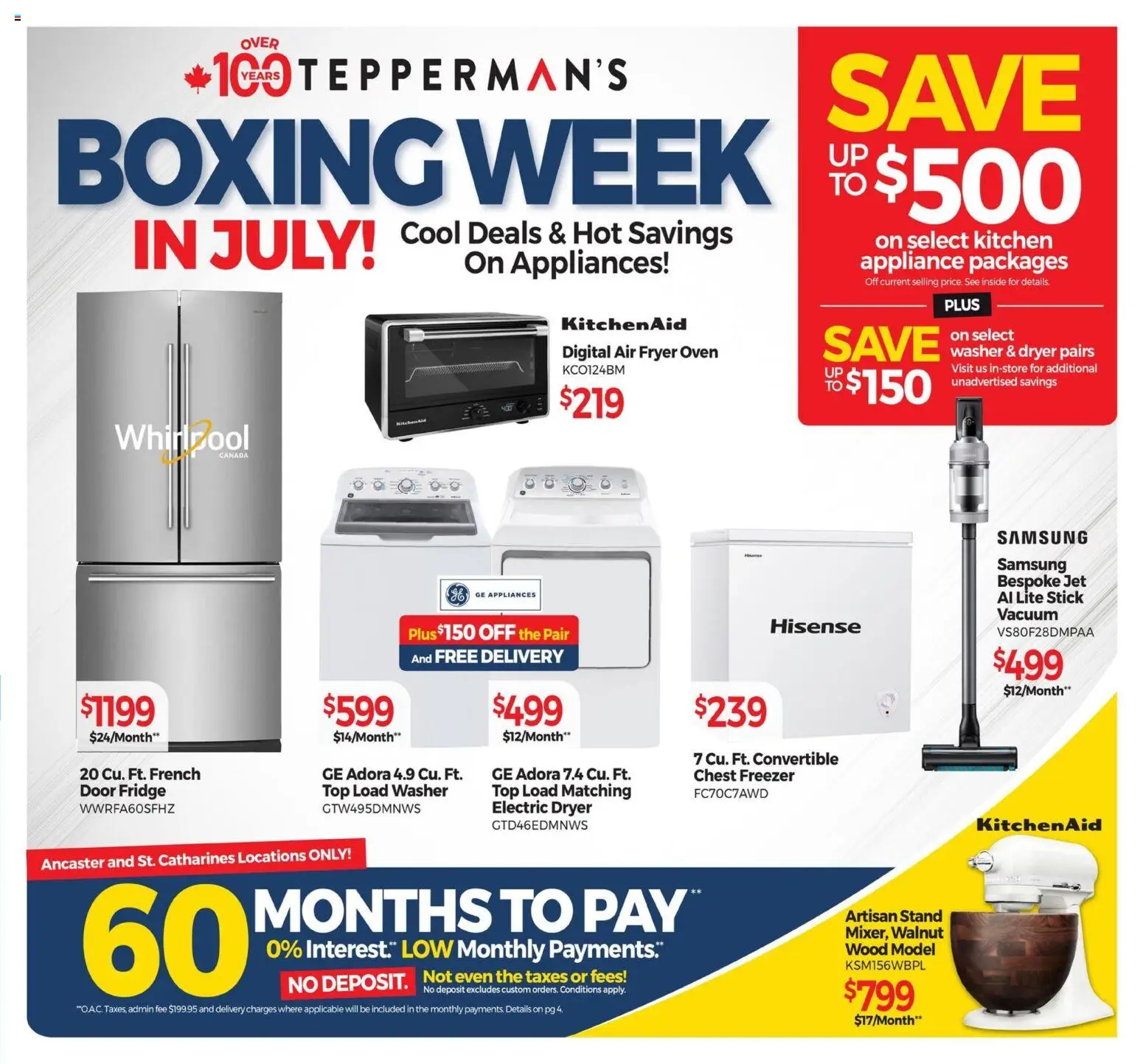 Tepperman's flyer valid from Jul 10, 2026 | Page: 10 | Products: Freezer, Dryer, Oven, Fryer
