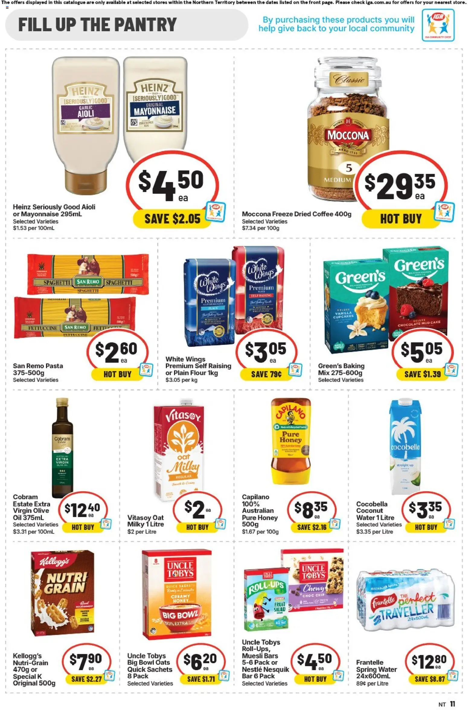 IGA catalogue - valid from 05/08/2026 | Page: 9 | Products: Honey, Pasta, Salad, Moccona