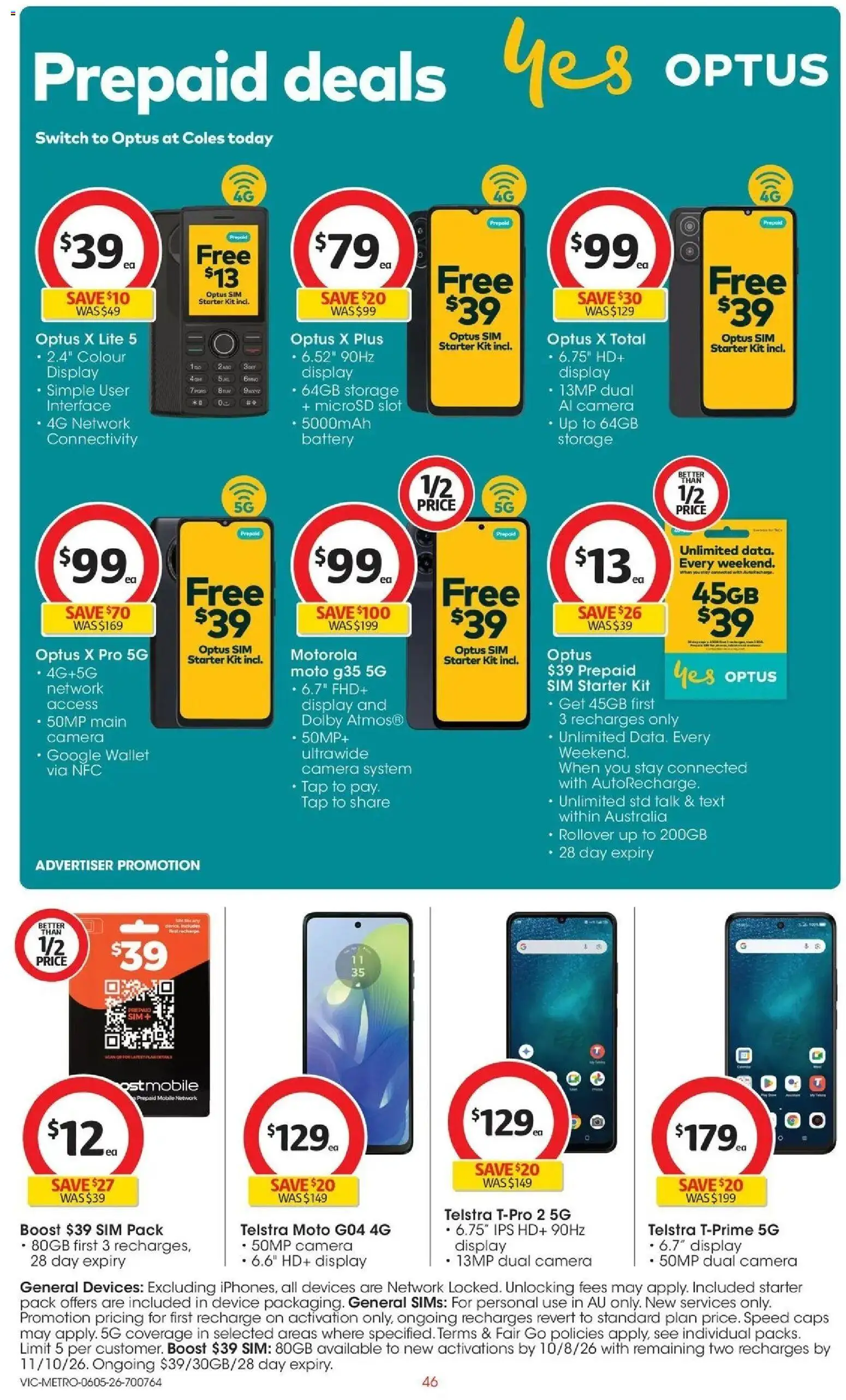 Coles catalogue - valid from 05.05.2026 | Page: 46 | Products: Tap, Device, Camera, Mobile