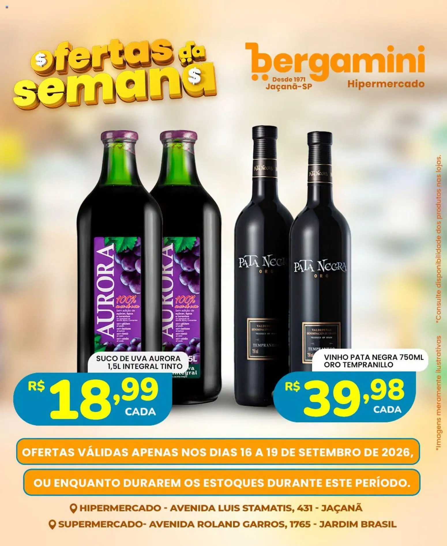 Supermercado Bergamini Folheto - válido de 16/09/2026 | Página: 24 | Produtos: Uva, Suco, Vinho, Água