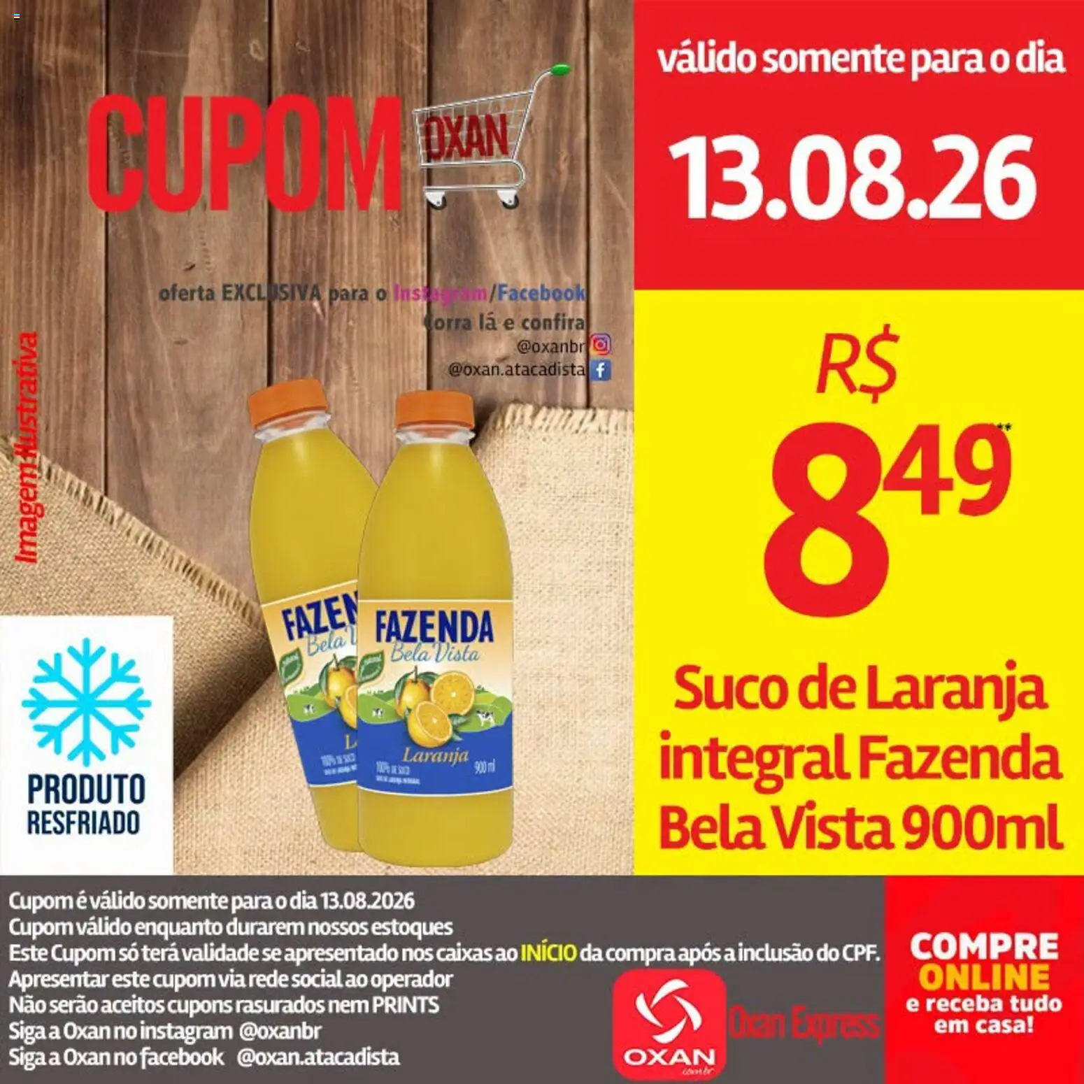 Oxan Atacadista Folheto - válido de 13/08/2026 | Página: 17 | Produtos: Suco, Suco de laranja