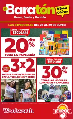Vista previa de Del Sol y Woolworth catálogo Baratón, nuevo folleto de la tienda, válido en México a partir del 25/06/2026