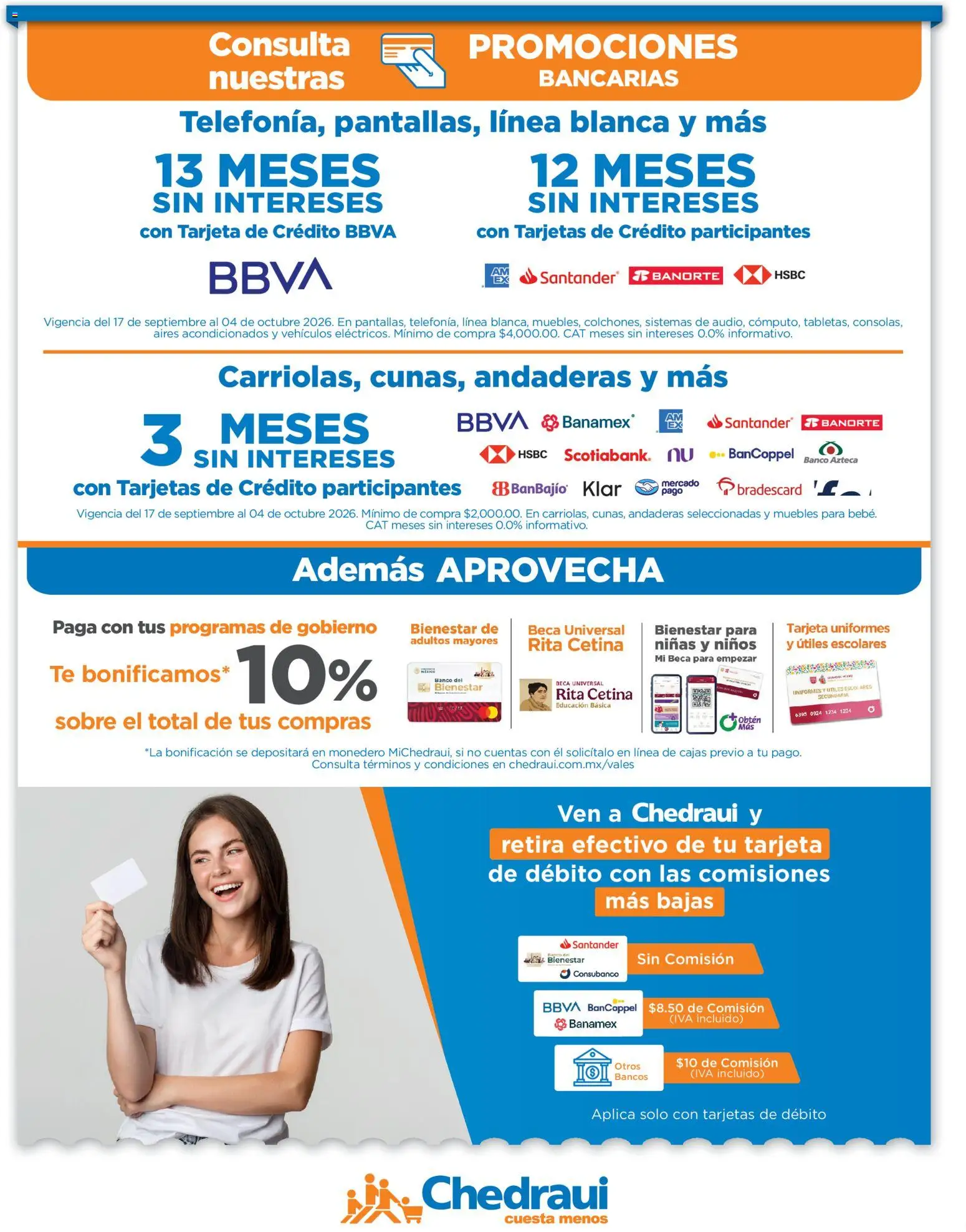 Nuevas ofertas de Chedraui válidas en toda la República Mexicana desde el 17/09/2026. ¡Encuentra las mejores ofertas en Chedraui folleto! | Página: 12 | Productos: Monedero, Banco, Té, Sobre