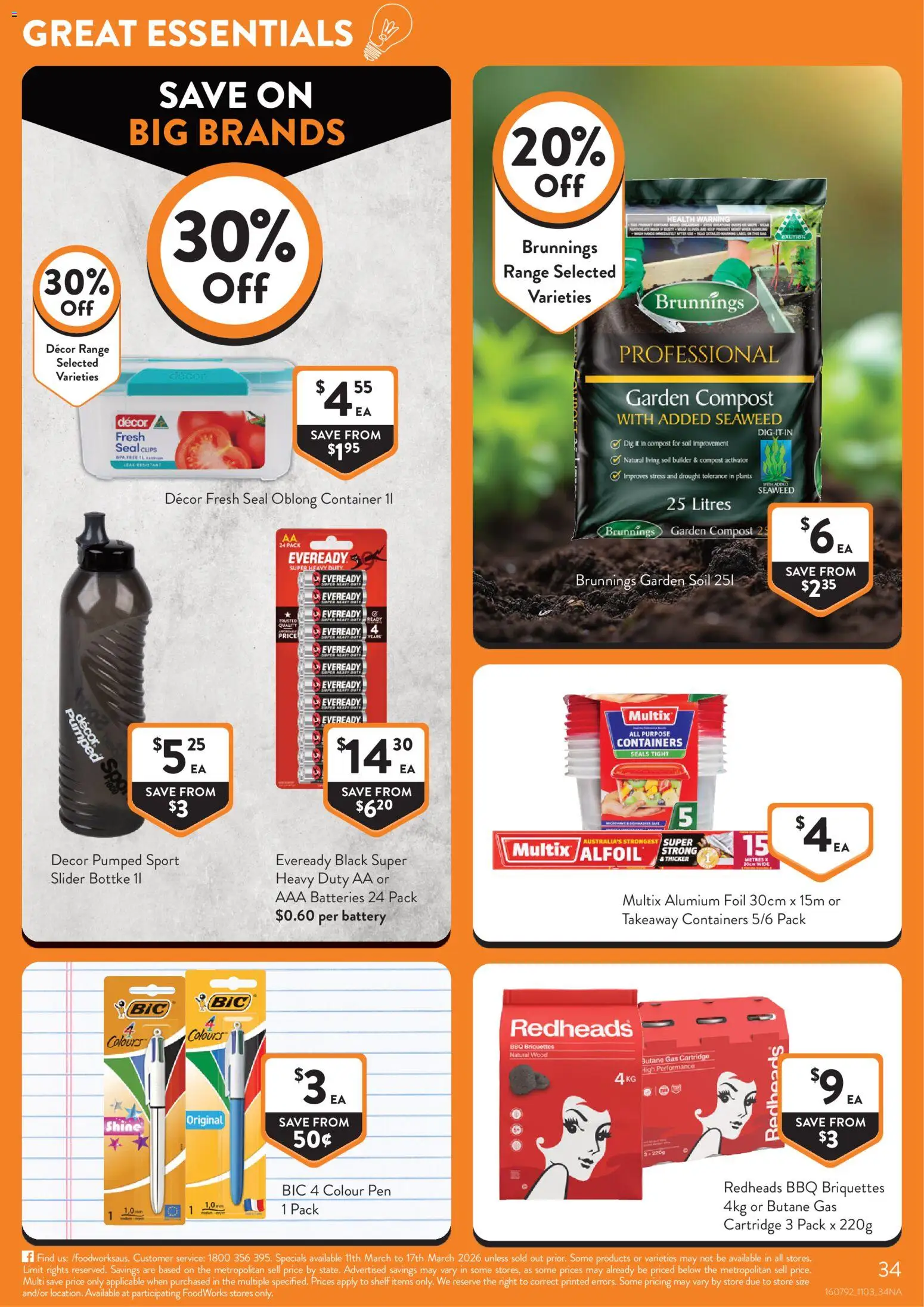 Foodworks catalogue - valid from 11.03.2026 | Page: 34 | Products: Shelf, Battery, Compost, Soil
