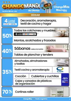 Vista previa Changomas ofertas válido desde el 14/07/2026 | Página: 10 | Productos: Cocina, Planchar, Sabanas, Toallas