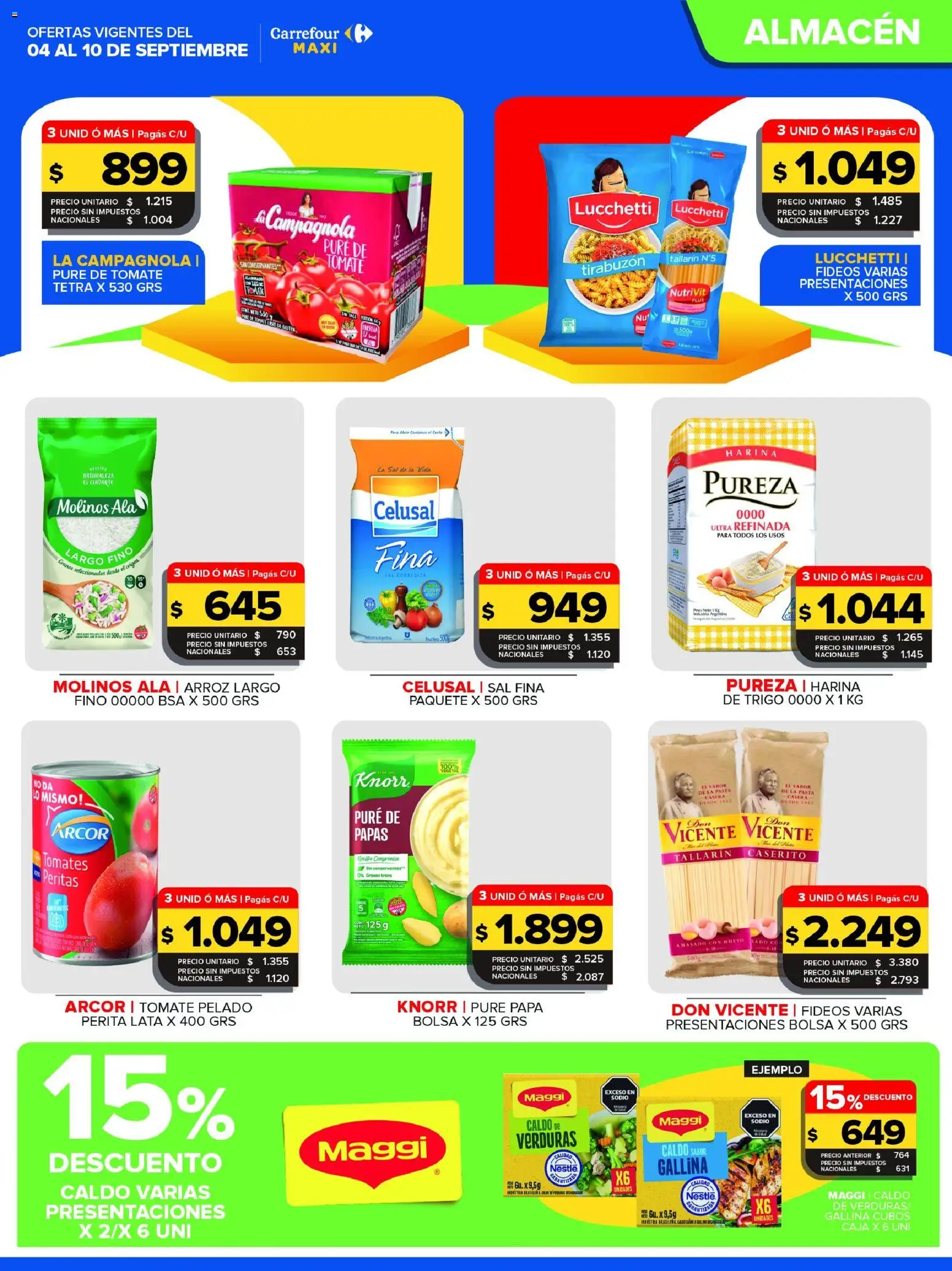 Carrefour Maxi catálogo │ válido desde el 04/09/2026 | Página: 7 | Productos: Caja, Papa, Tomate, Arroz
